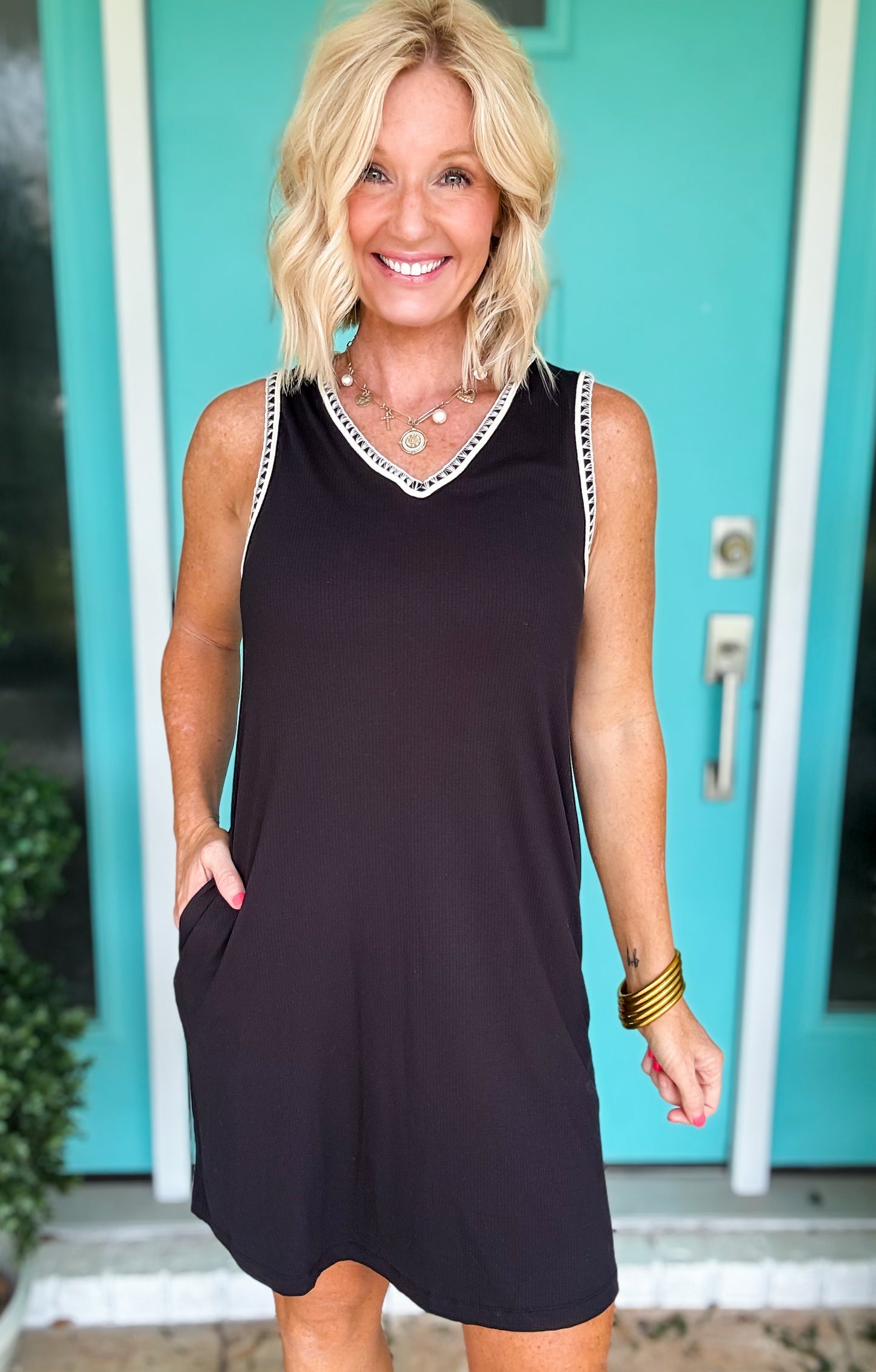 Airloom Embroidered Stitch Dress