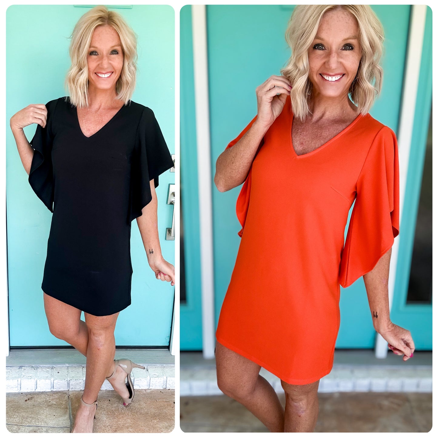 Rad Ruffle Sleeve Mini Dress