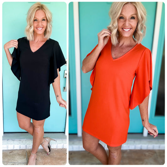 Rad Ruffle Sleeve Mini Dress