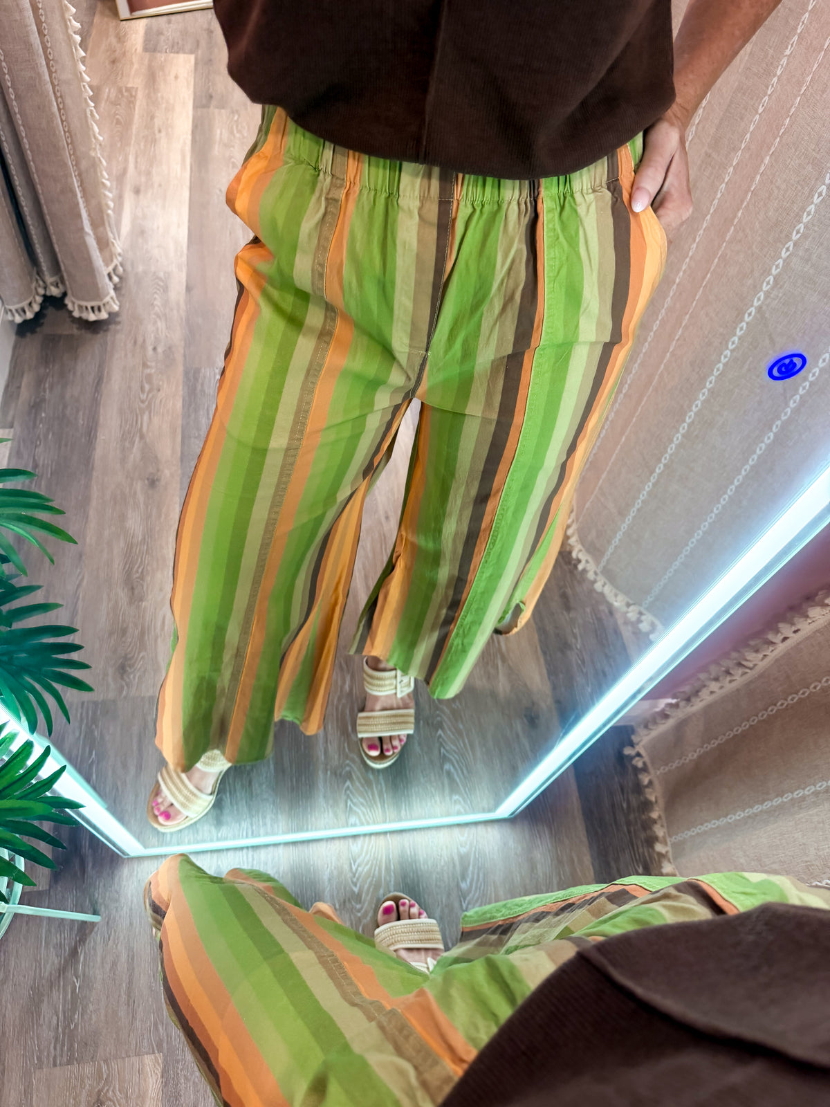 Worth The Hype Pants | Olive Stripes
