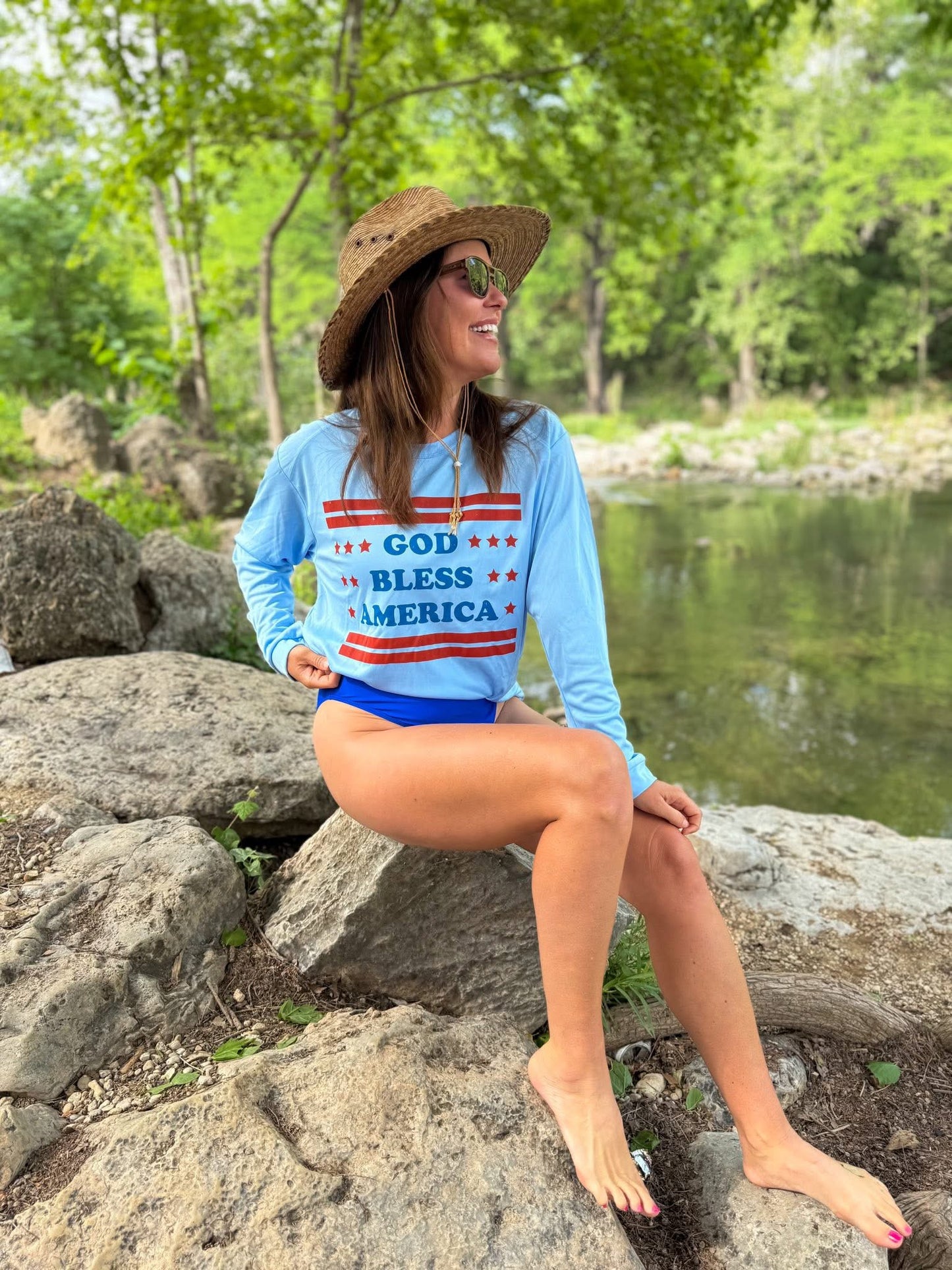 God Bless America SWIM Shirt