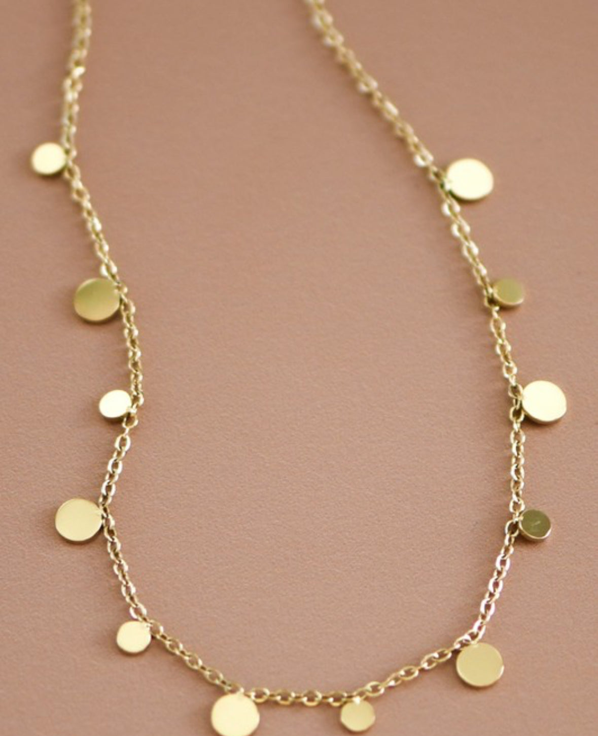 Stainless Shine Circle Detail Necklace 18K Non-Tarnish