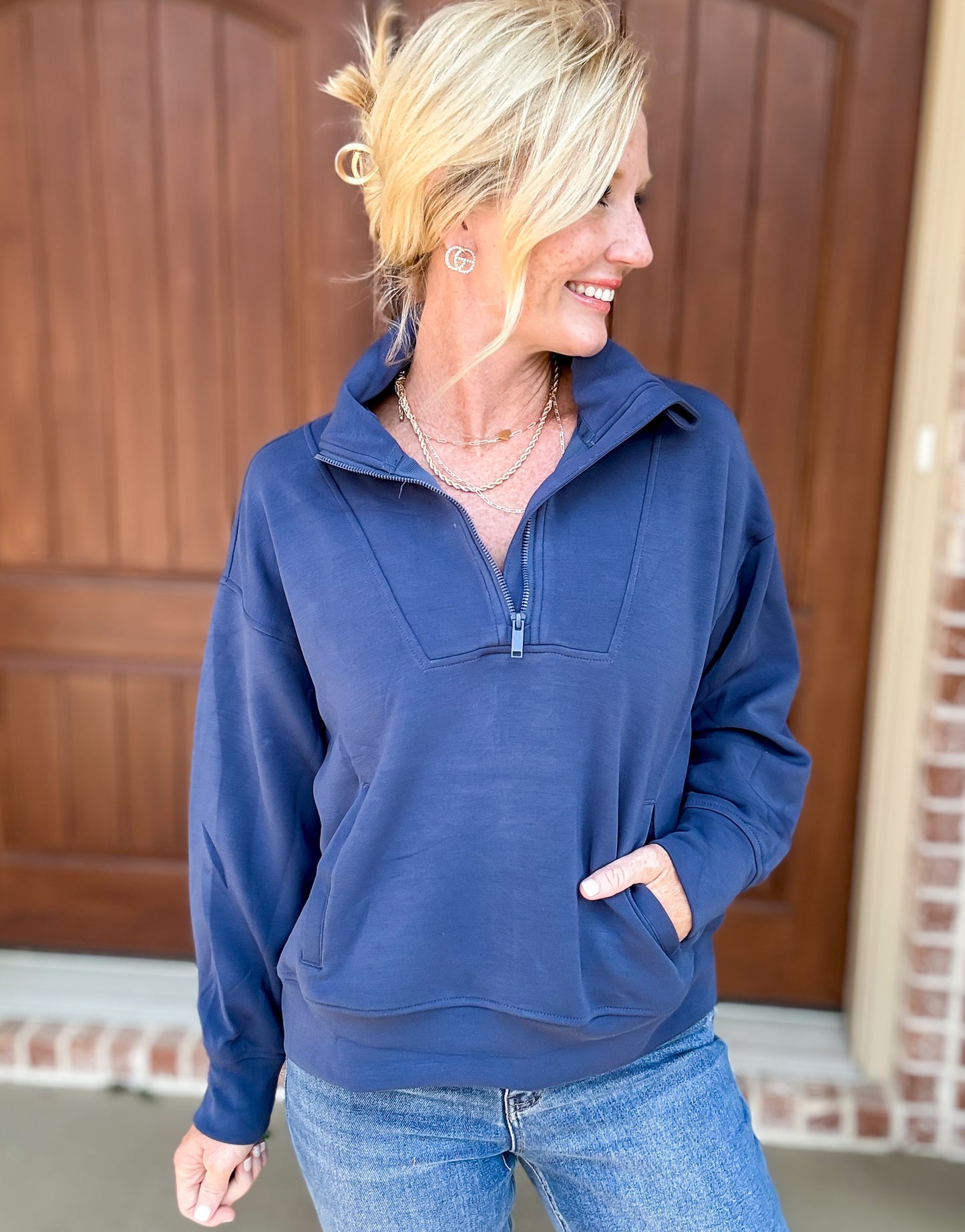 No Question Quarter Zip Scuba Pullover