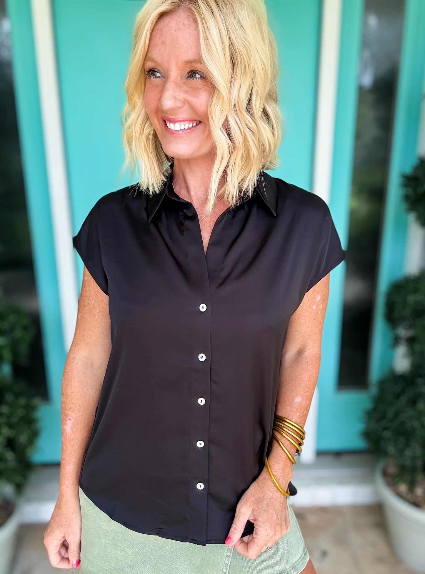 Downtown Darling Black Blouse