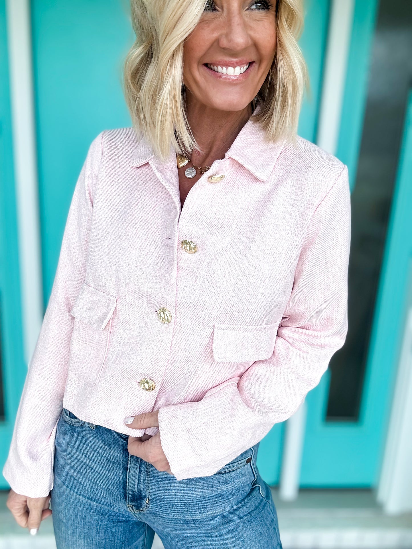 Blush Weave Tweed Jacket