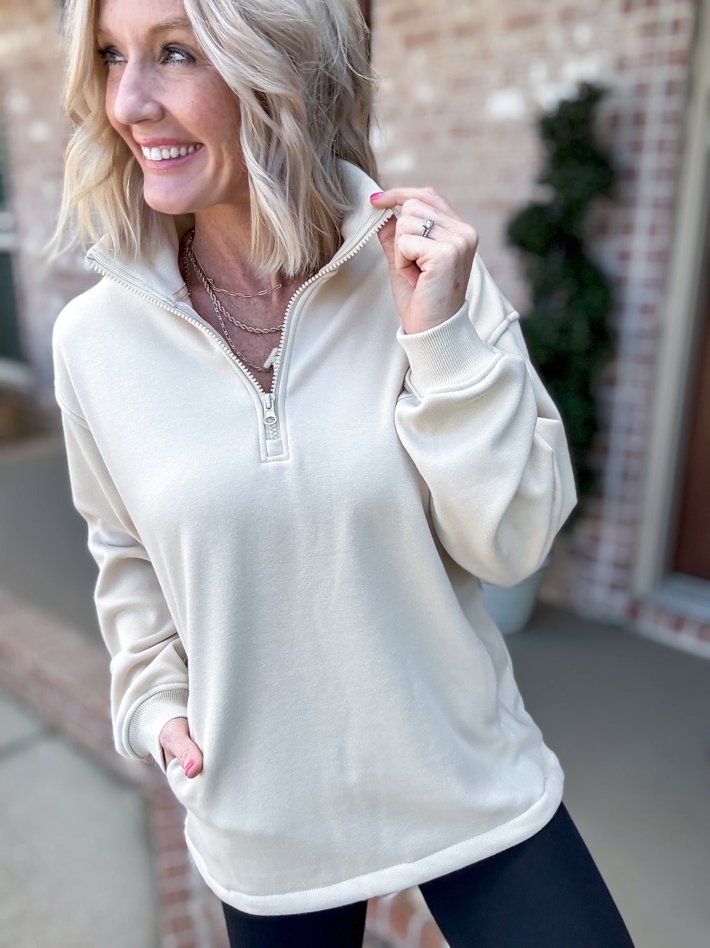 Falling into Fleece Lined Pullover by Mono