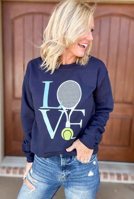 Tennis Love Navy Sweatshirt