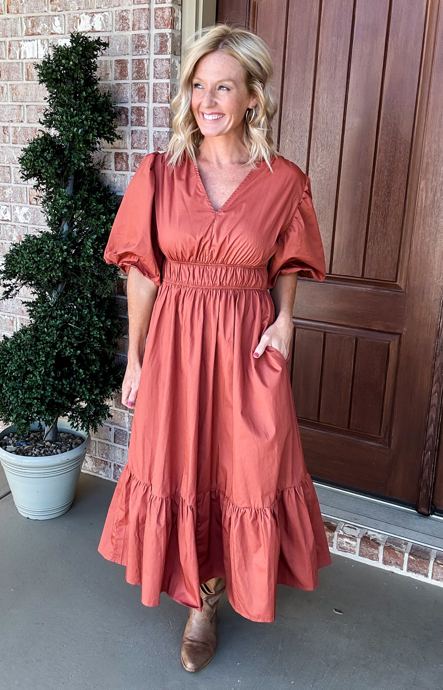 Brynlee Bubble Sleeve Dress