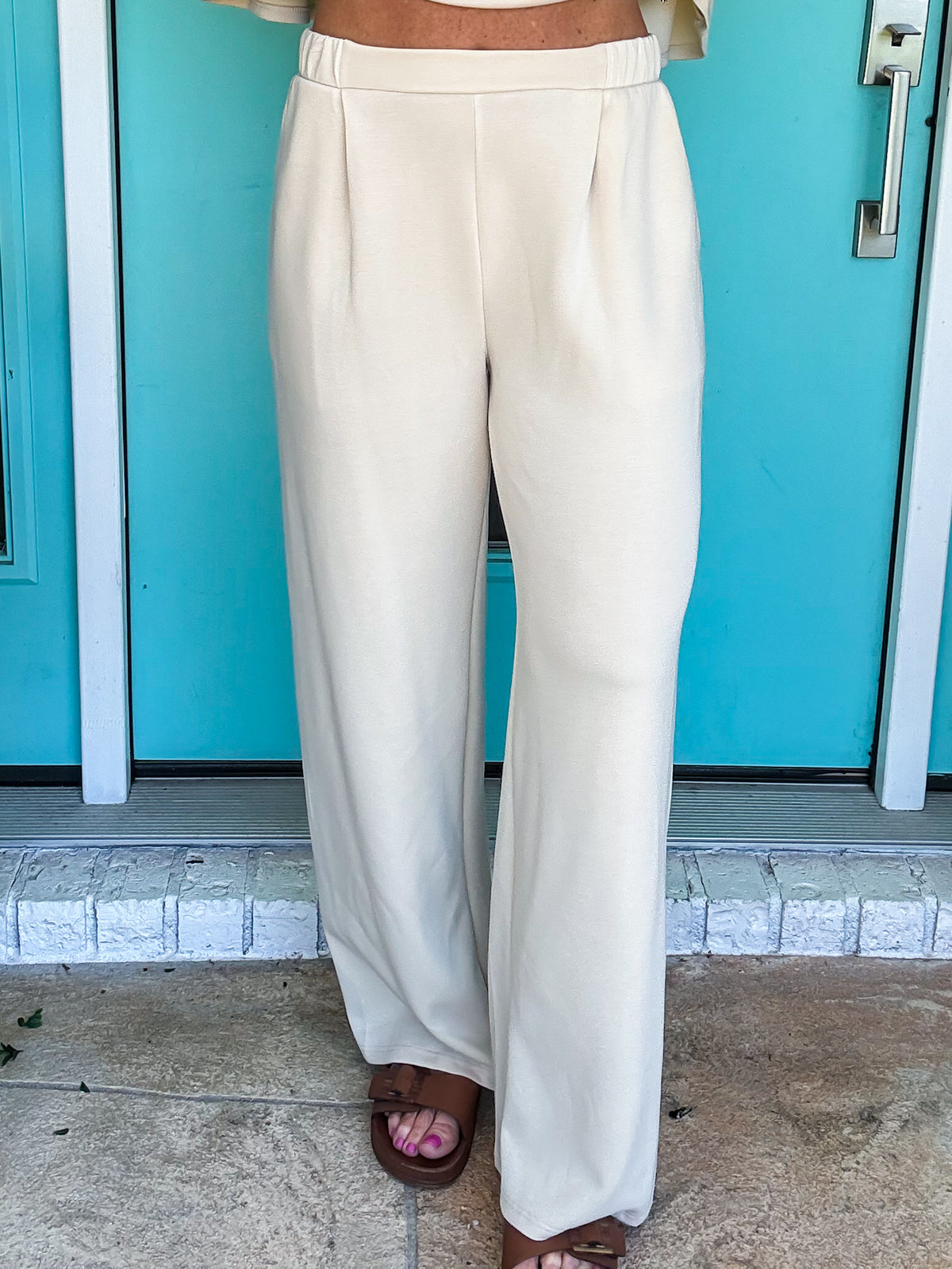 Butter Cream Pleated Set