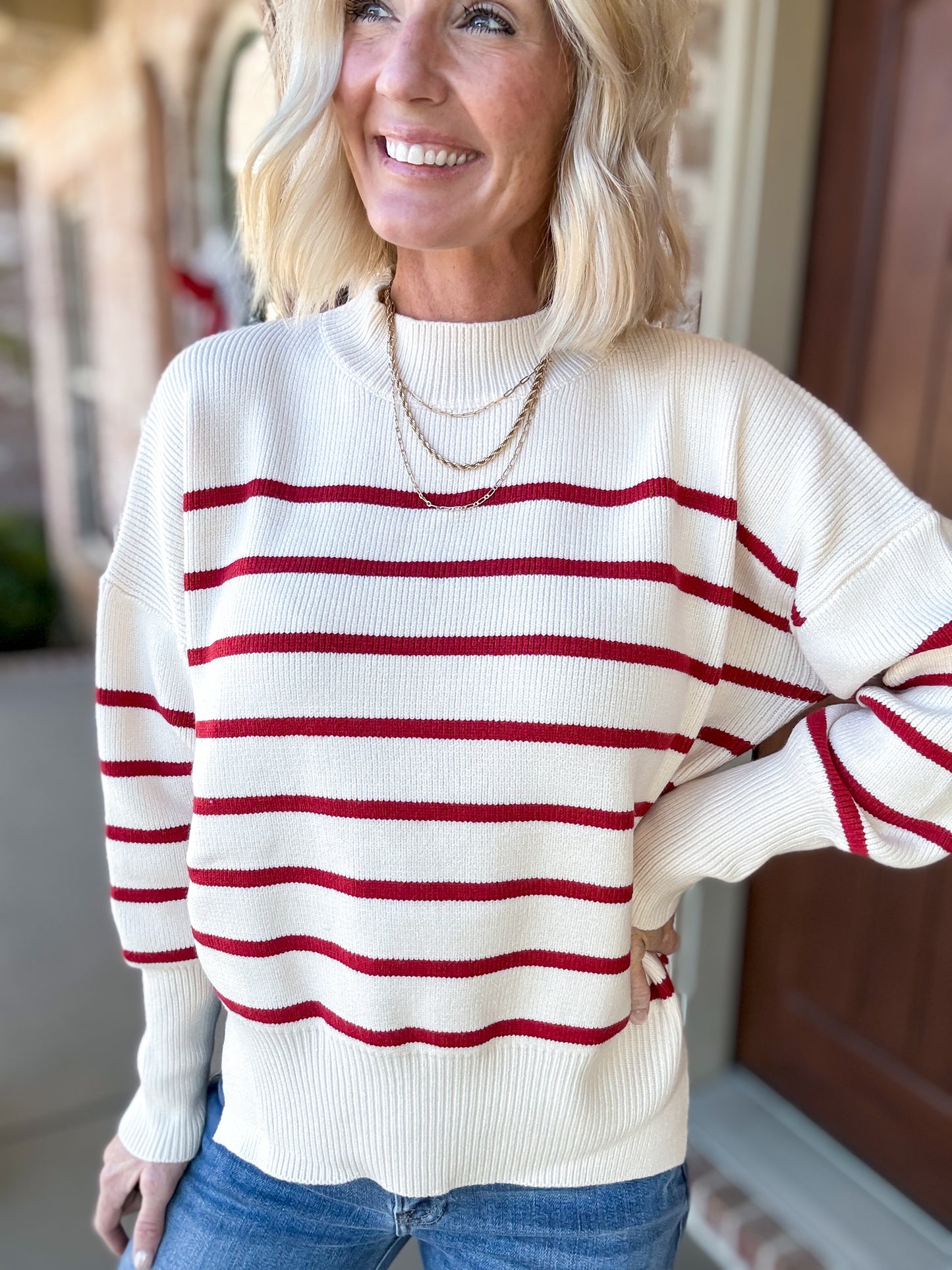 Scarlet Striped Sweater