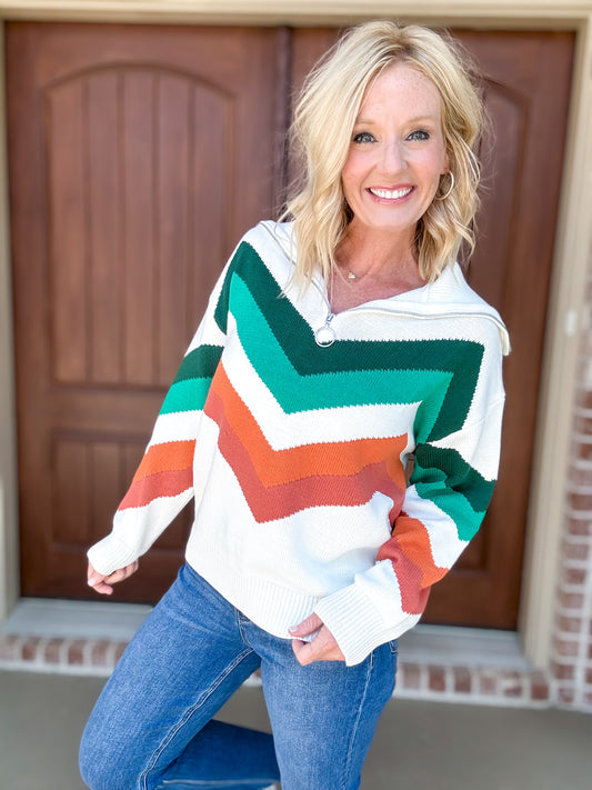 Christina Chevron Quarter Zip