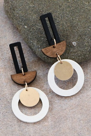 Wooden Drop Earrings