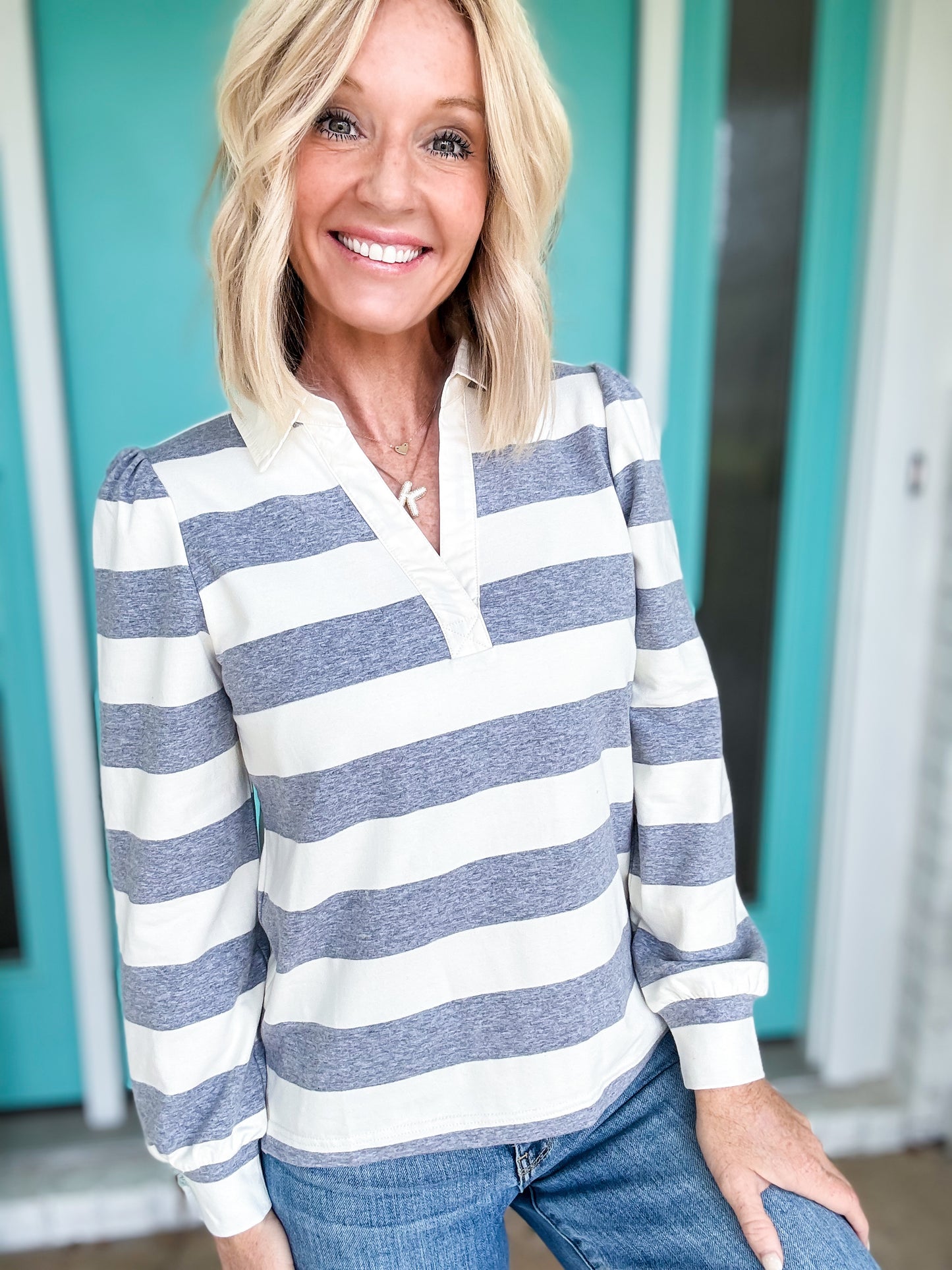 The Perfect Striped Collared Top