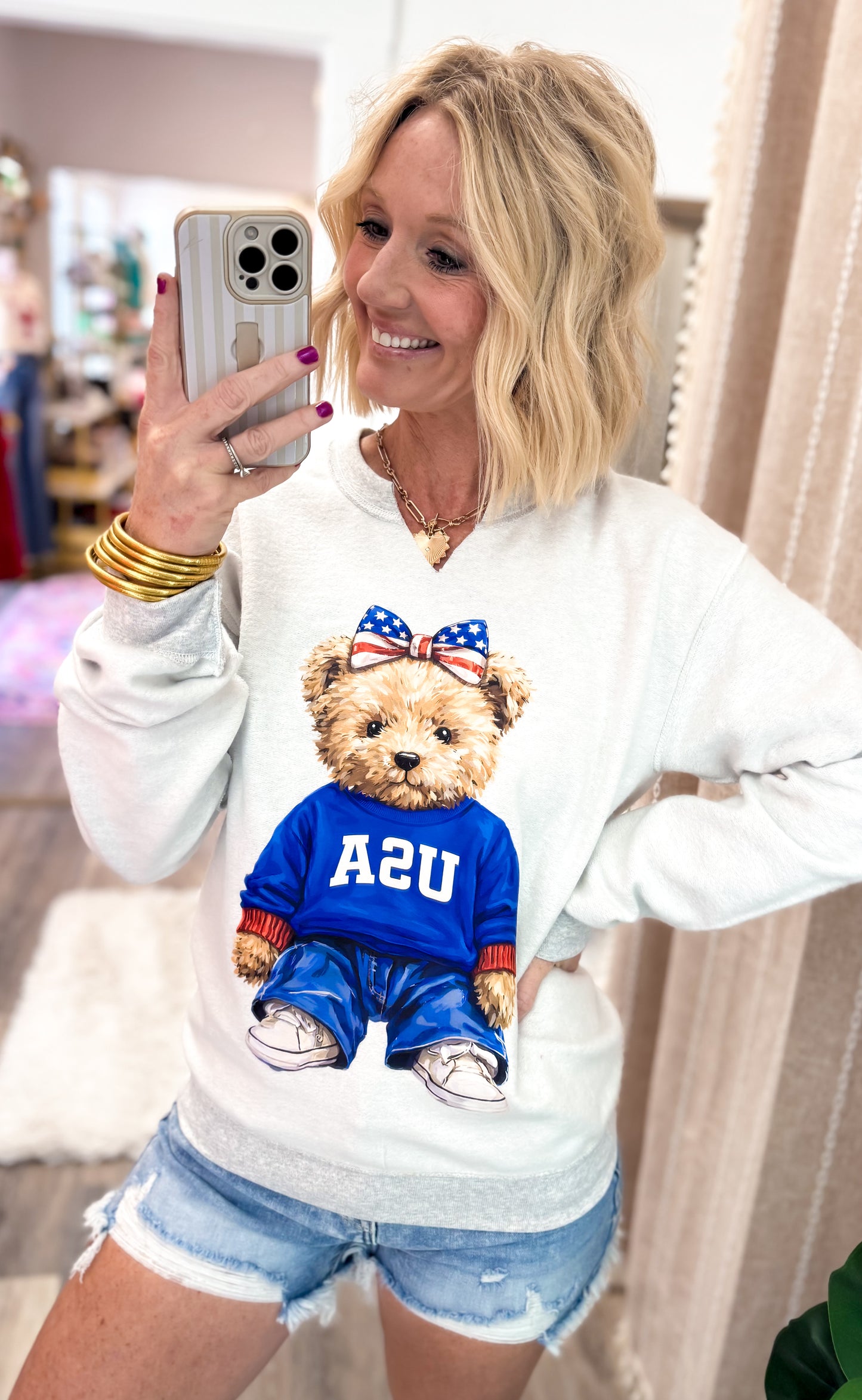 USA Teddy Girl Inside Out Sweatshirt