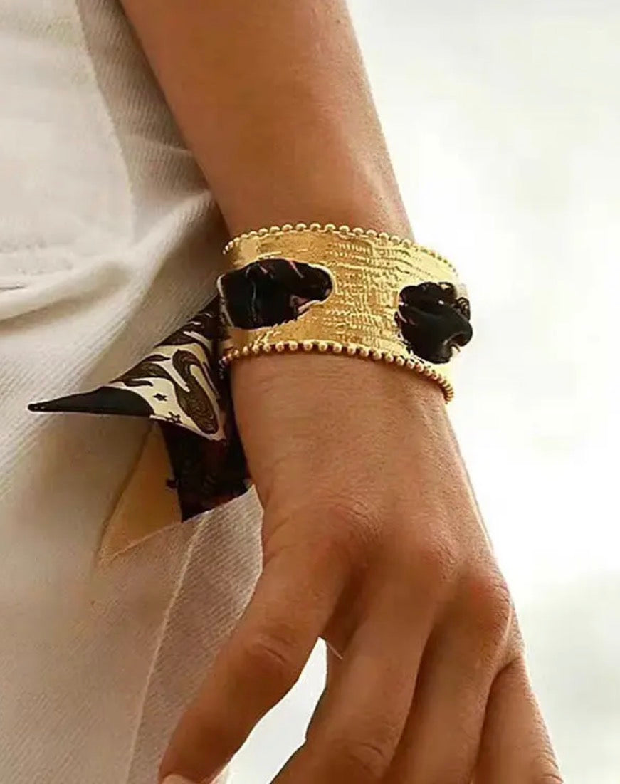 The Lucy Leopard Scarf Bangle Bracelet