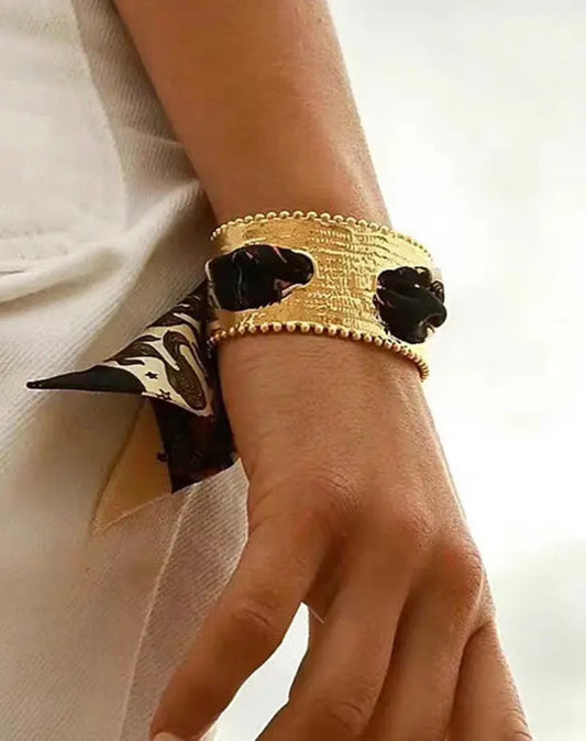 The Lucy Leopard Scarf Bangle Bracelet
