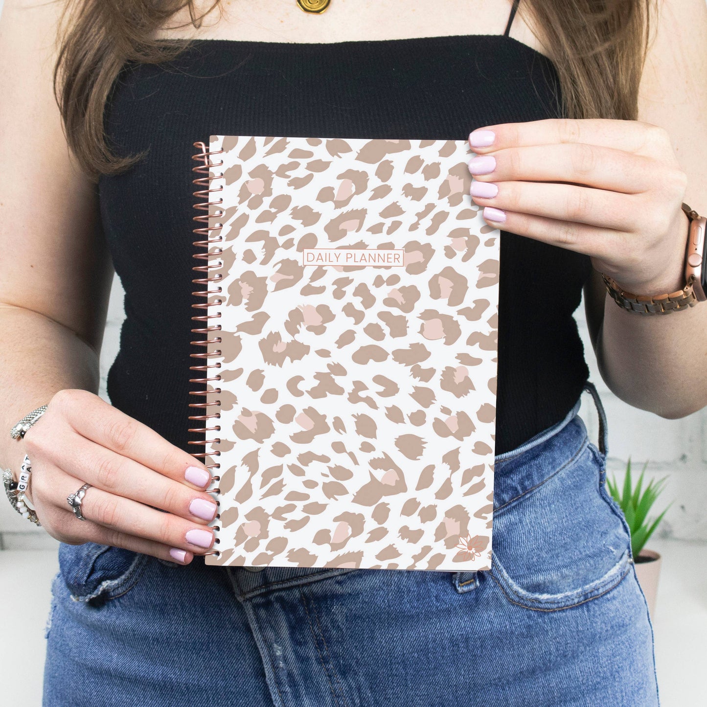 Tan Leopard Planner