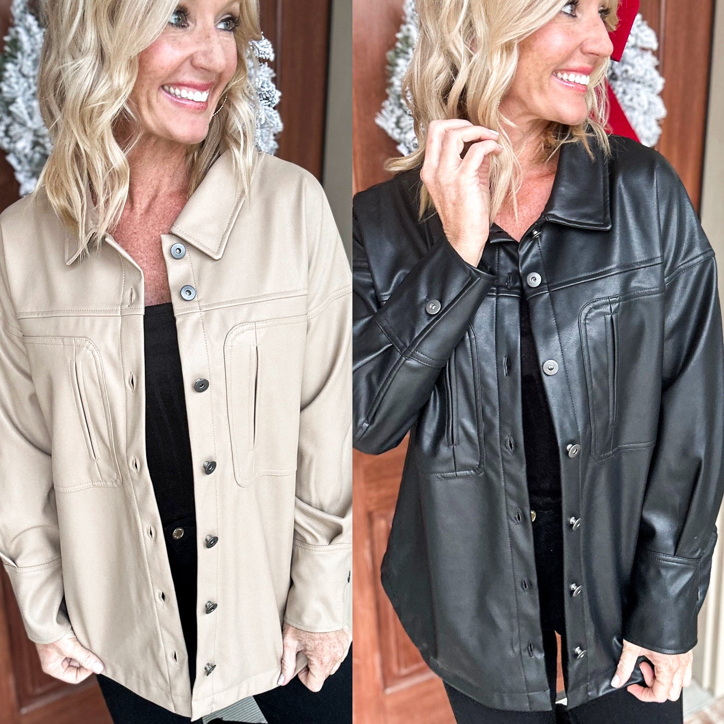Foxy Faux Leather Oversized Casual Jacket