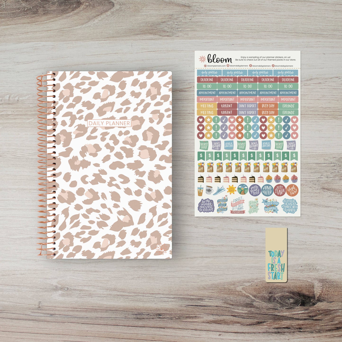 Tan Leopard Planner