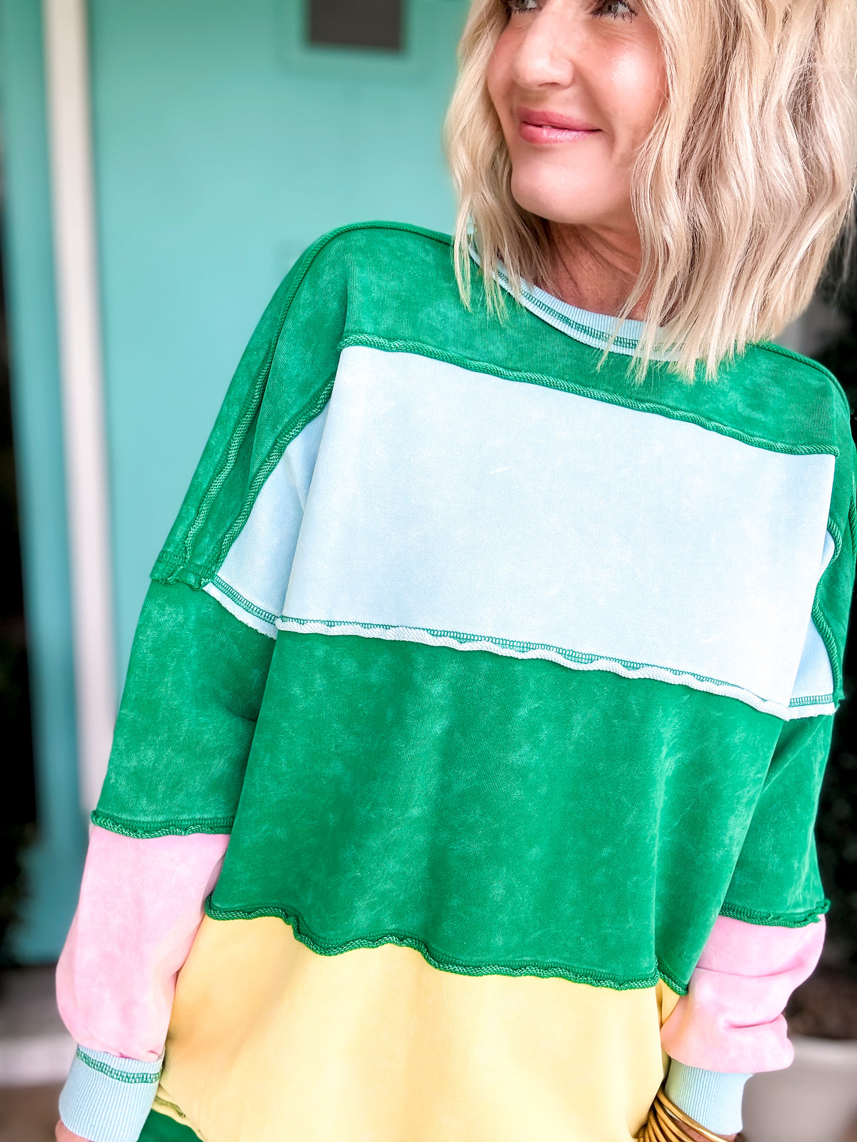 Bright Side Color Block Pullover