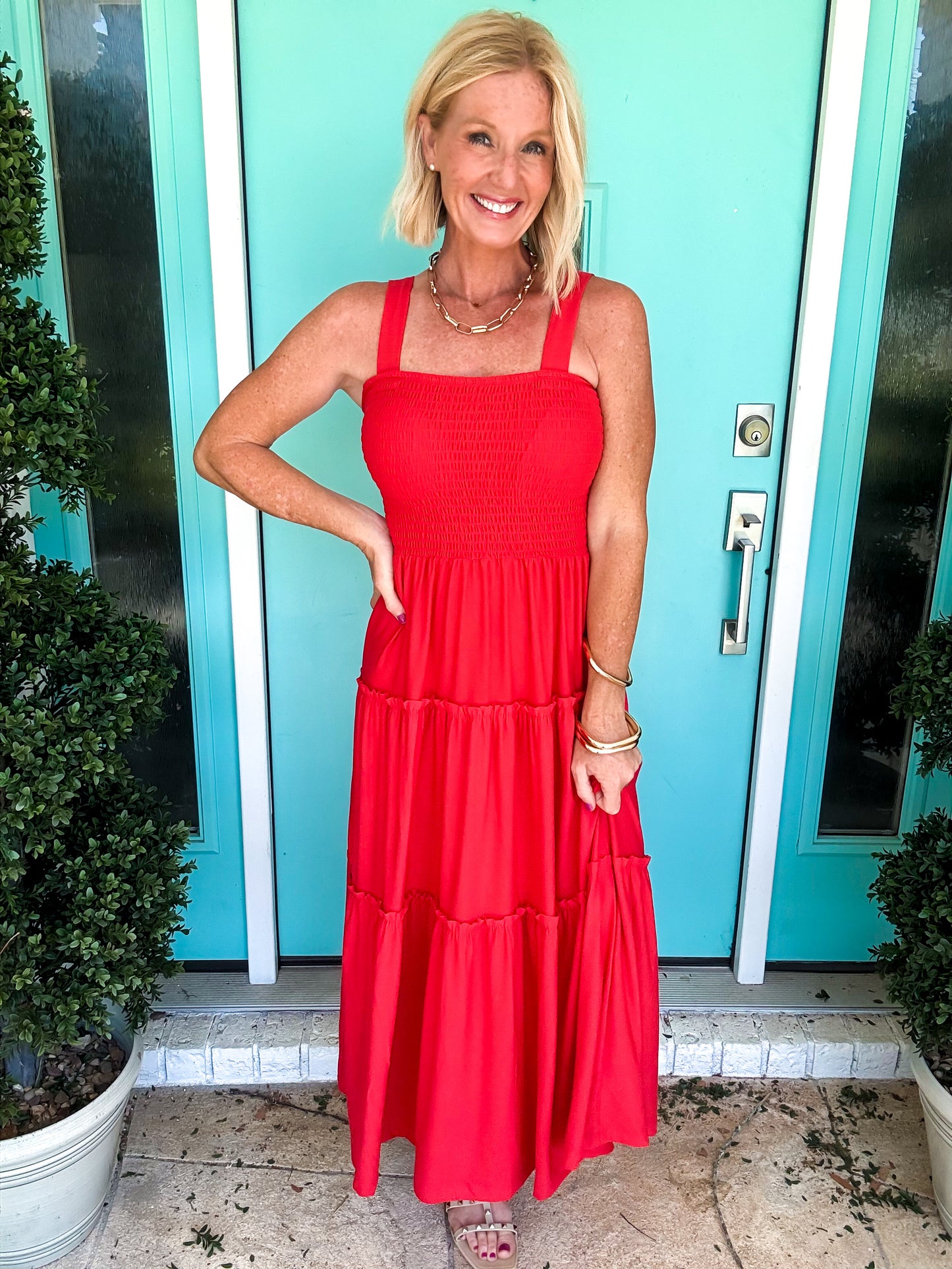 Sweet Day Smocked Midi Dress