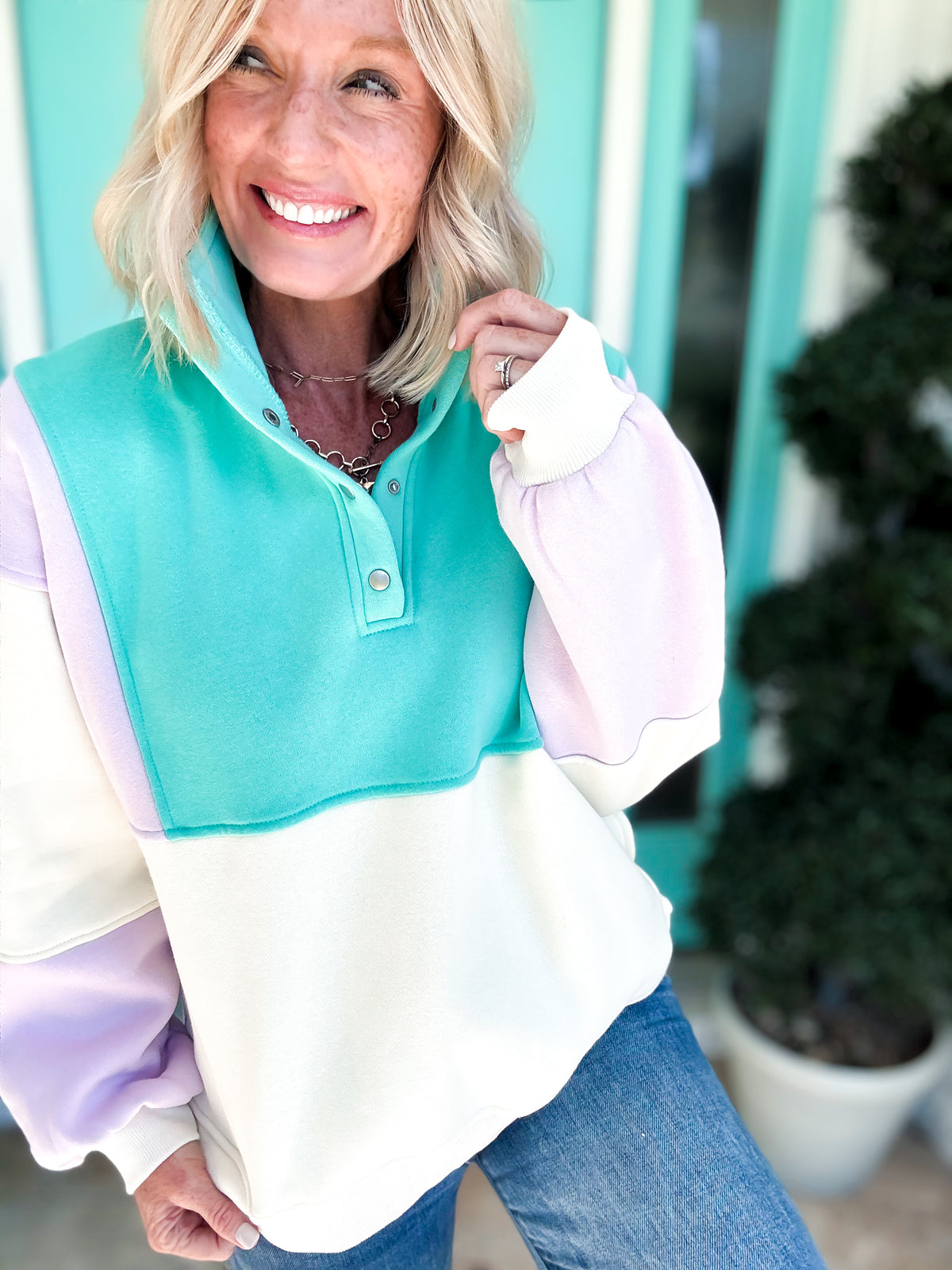 New Kid On The Block Pullover | Lilac Seafoam