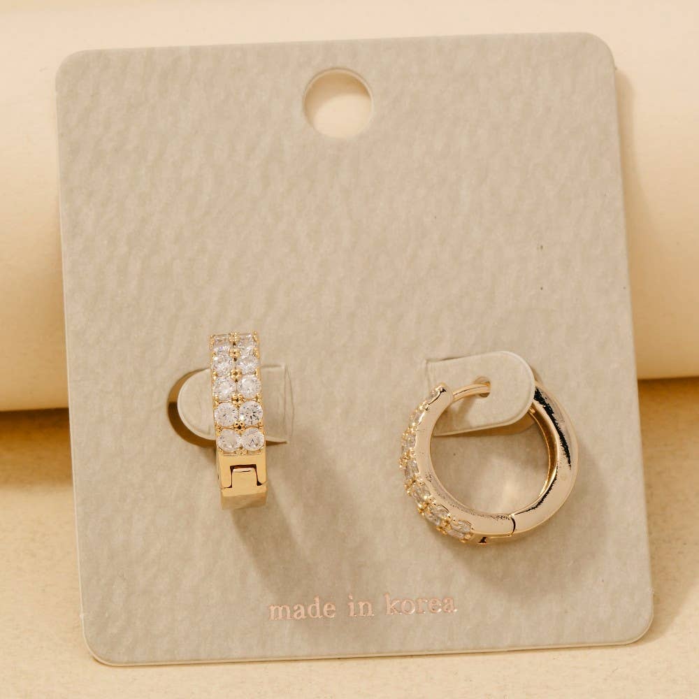 Glam Grid Hoop Earrings