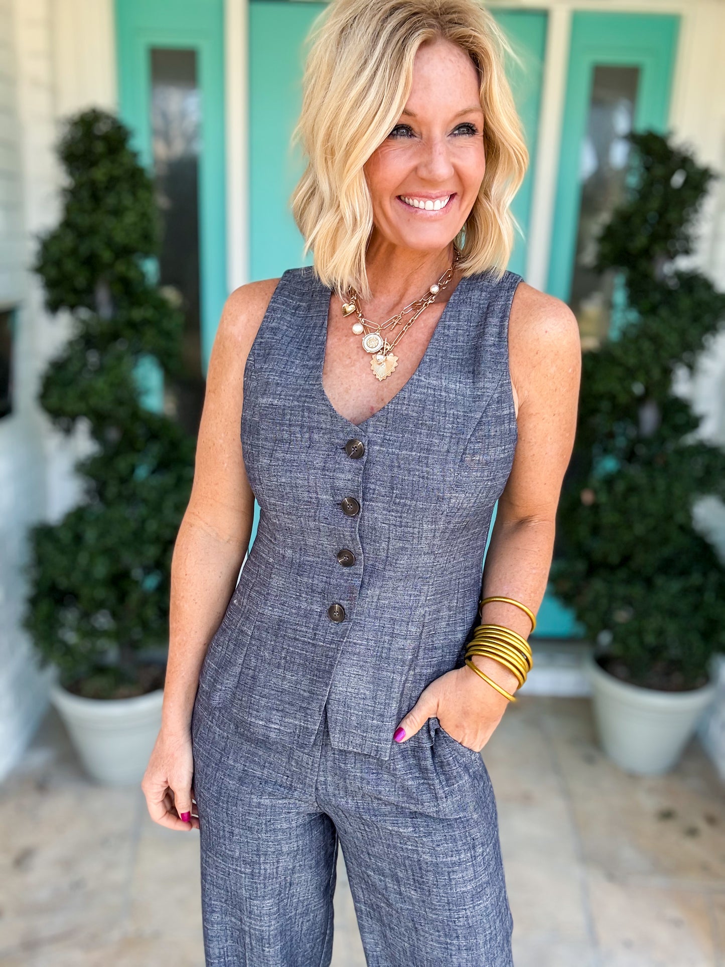 Blue Slate Denim Set