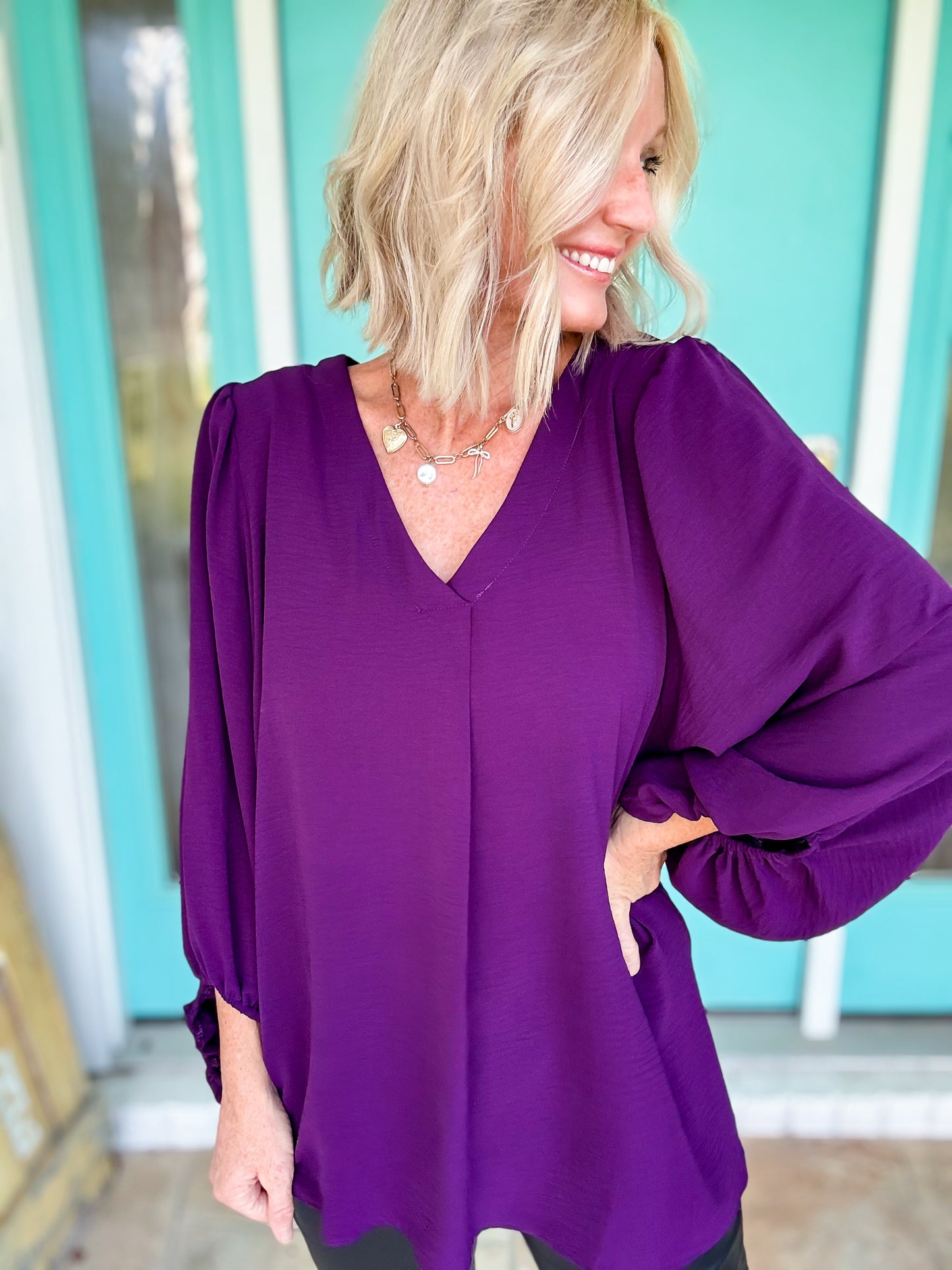 The Skylar V-Neck Woven Top *Black Fri Deal*