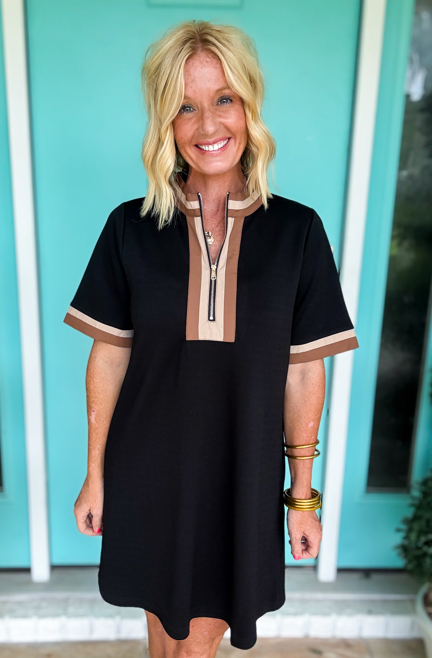 She's Booked & Busy Scuba Dress