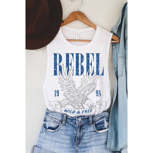 REBEL WILD N FREE GRAPHIC TANK TOP