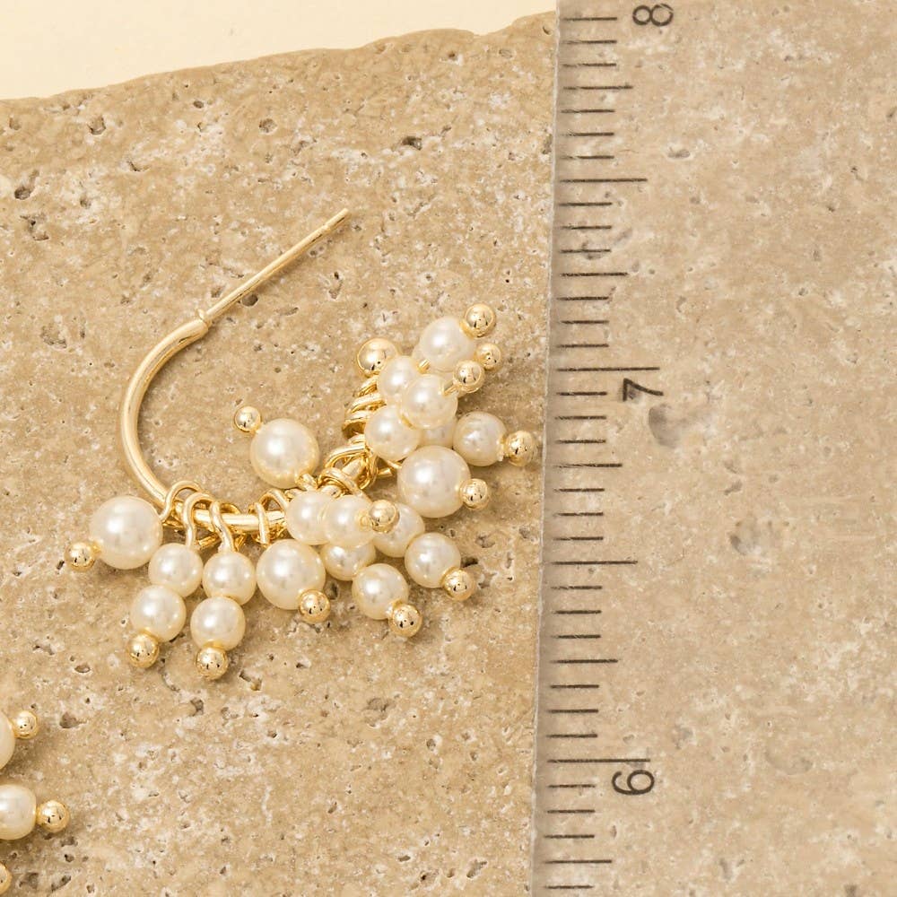 Pearl Beaded Fringe Drop Earrings