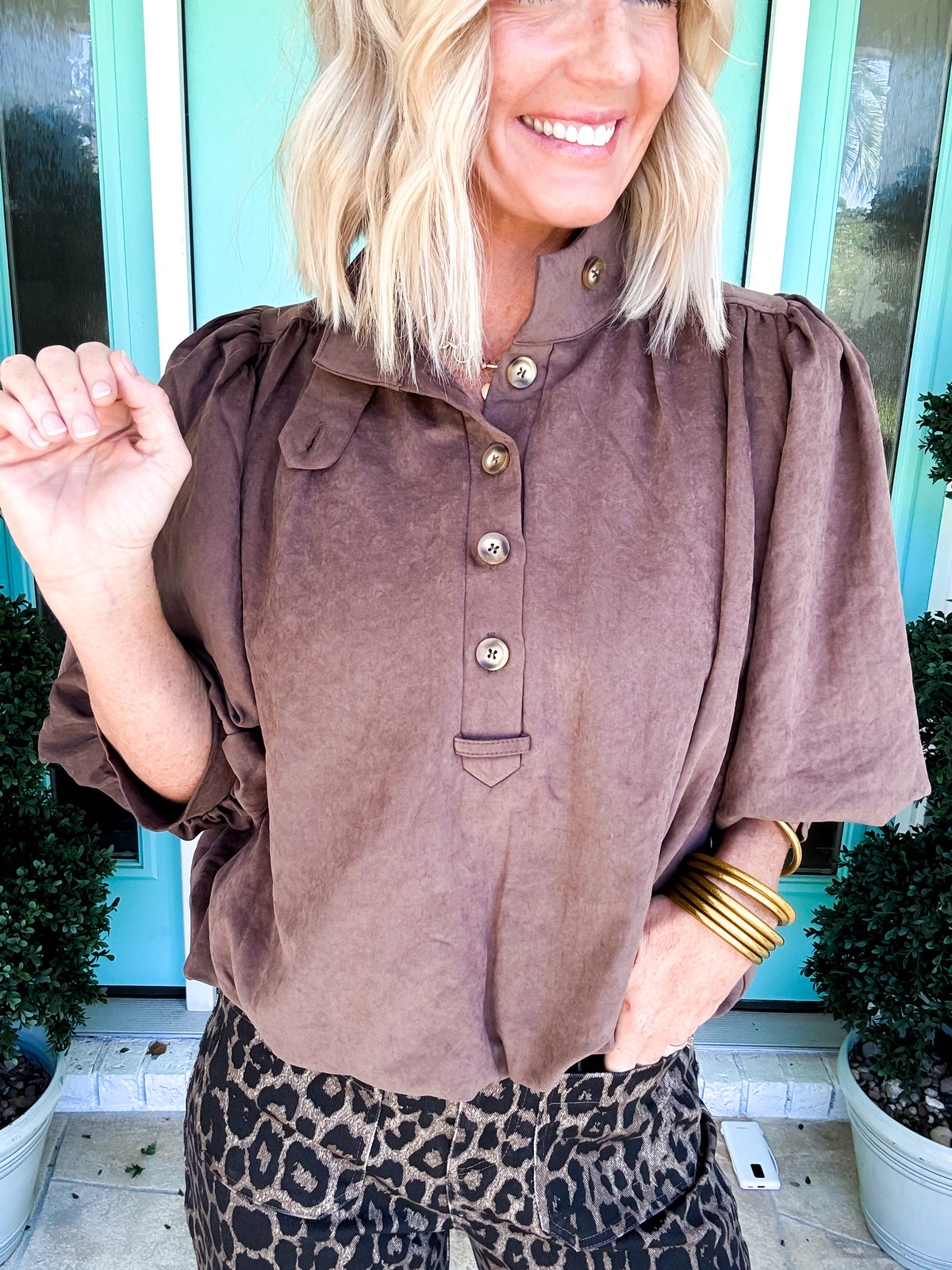 Boss Babe Suede Blouse