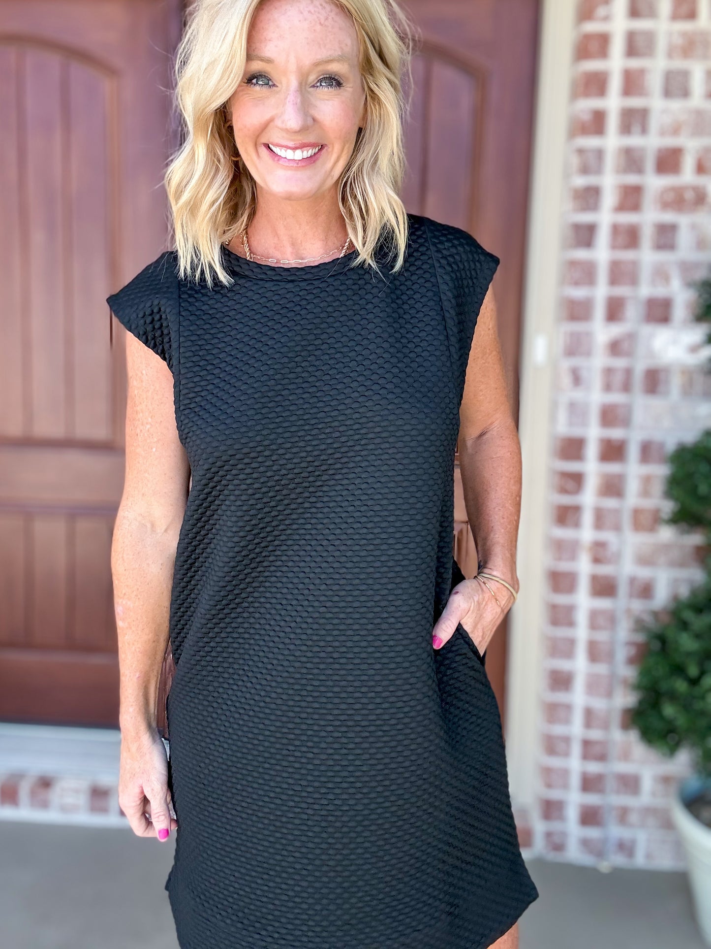 Little Black Textured Dress