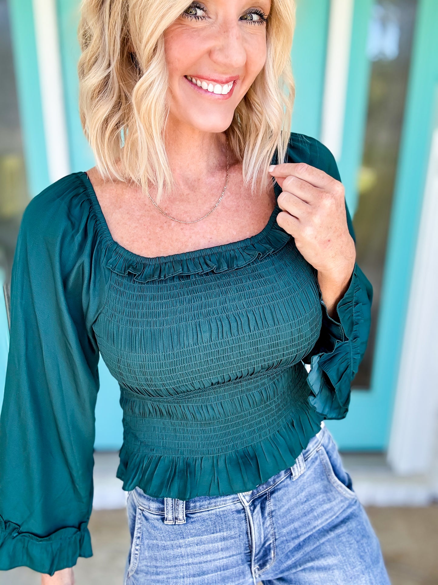 Forever Forest Smocked Top