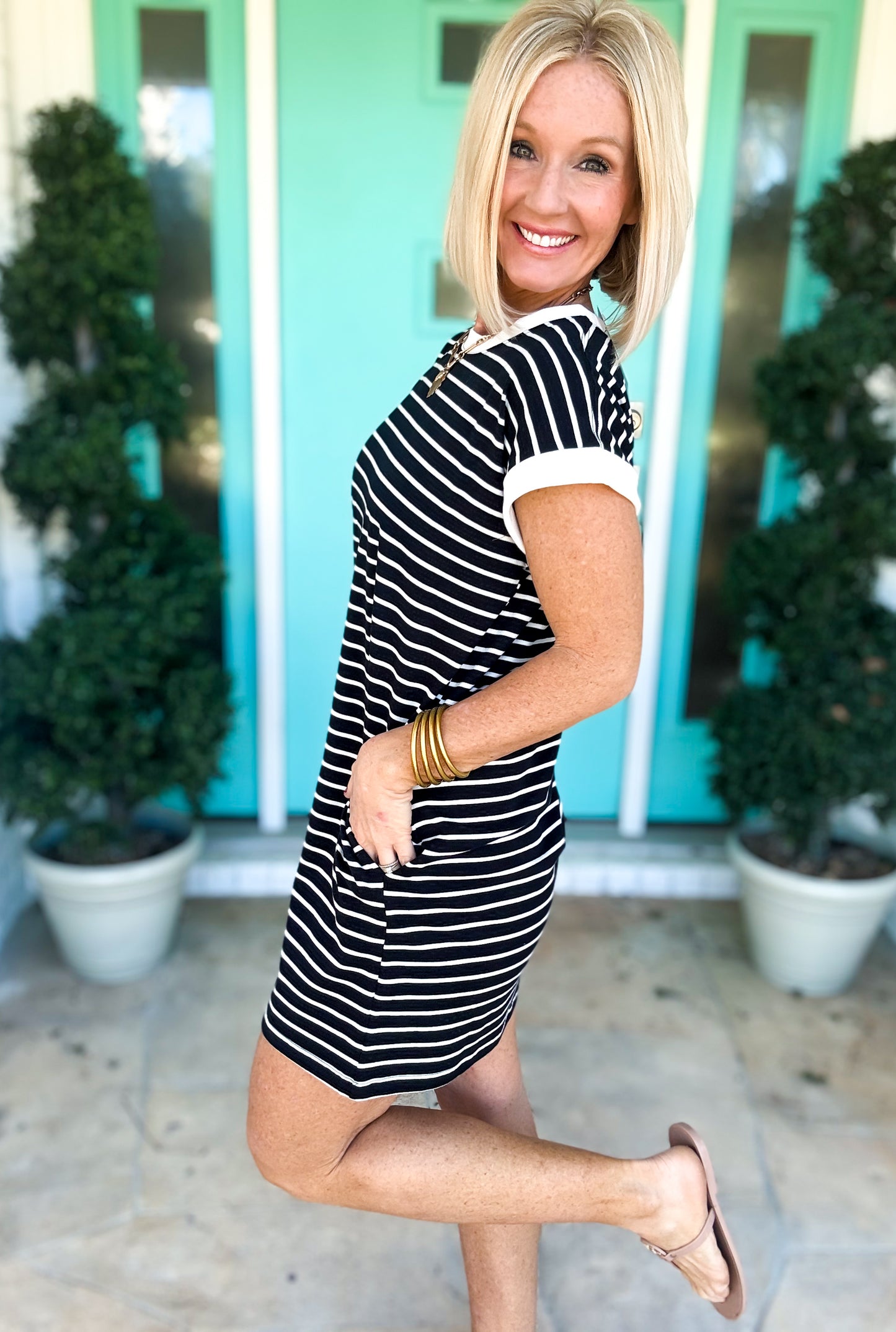 Throw On & Go Striped Dress