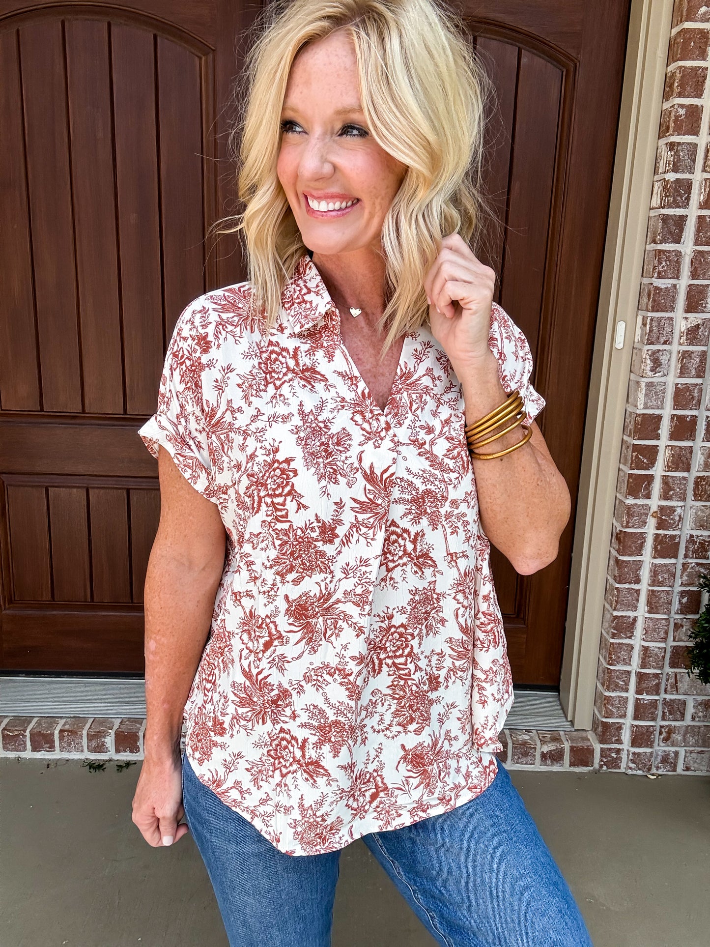 Carrie Collared Floral Top