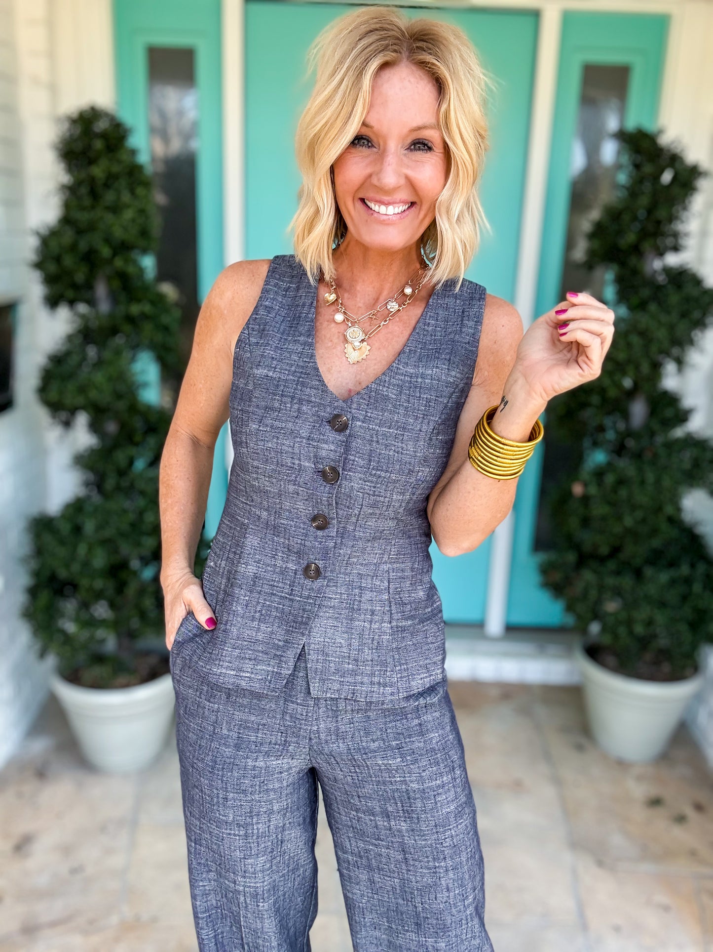 Blue Slate Denim Set