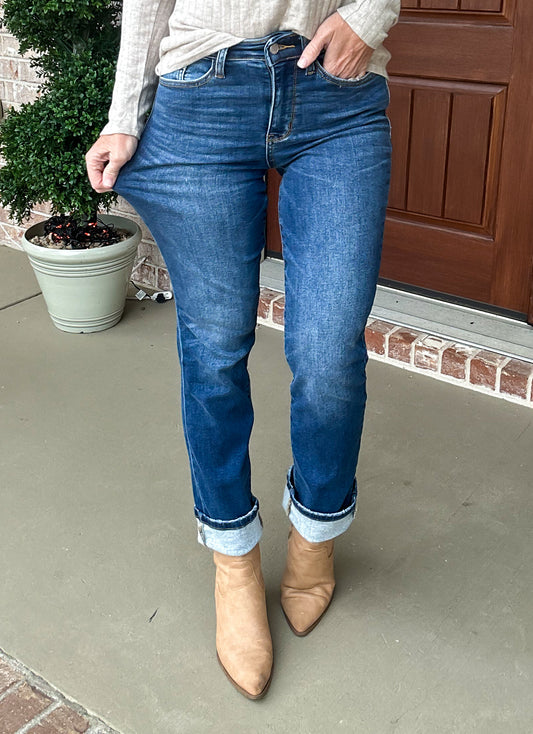 Thermal Straight Jeans by Judy Blue