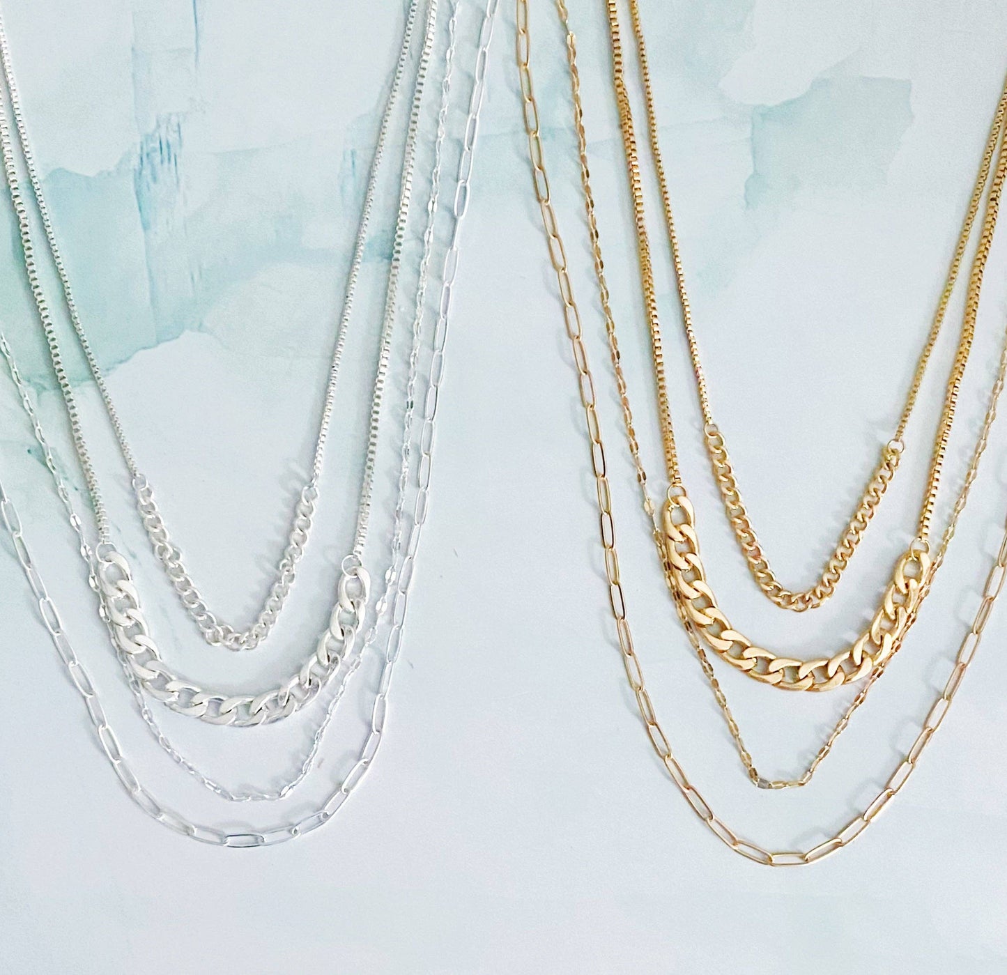 Brooklyn Four Chains Necklace Set Of 3