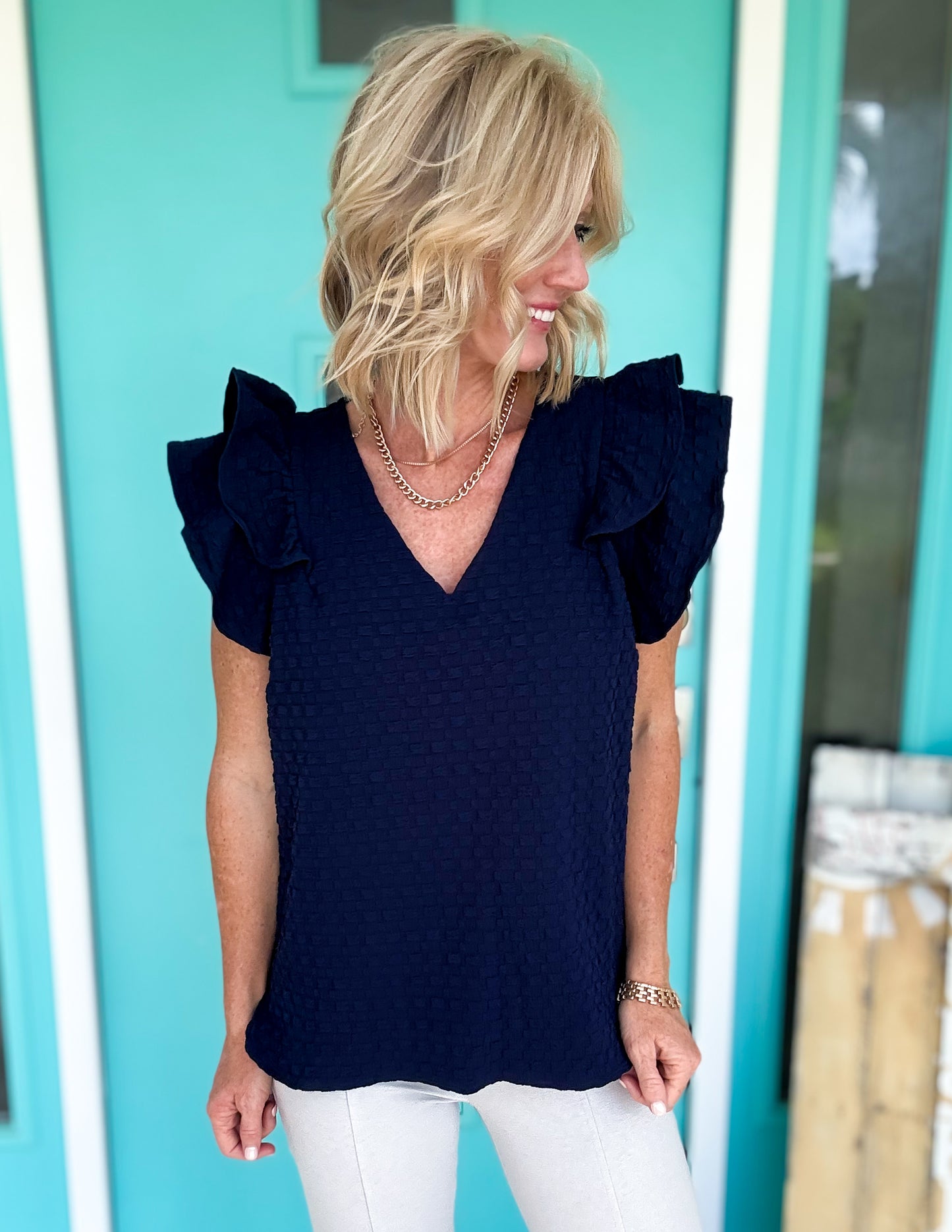 Textured Twist Top
