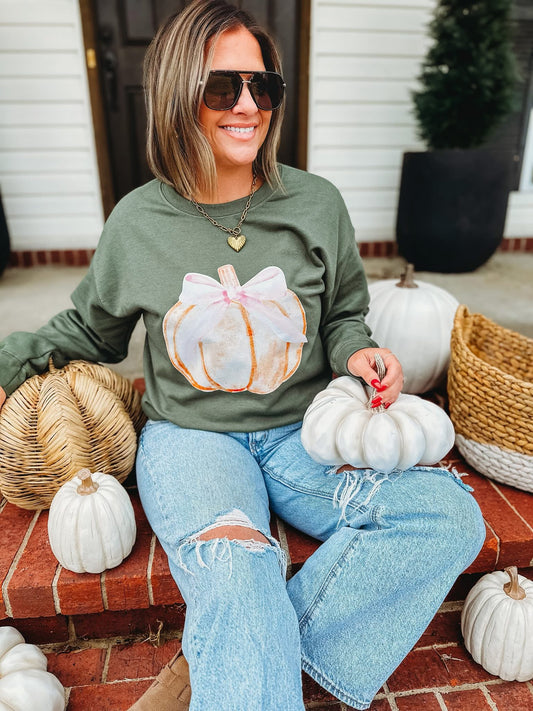 Bow Pumpkin Sweatshirt