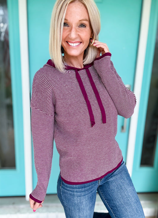 Cozy Grid Sweater Hoodie