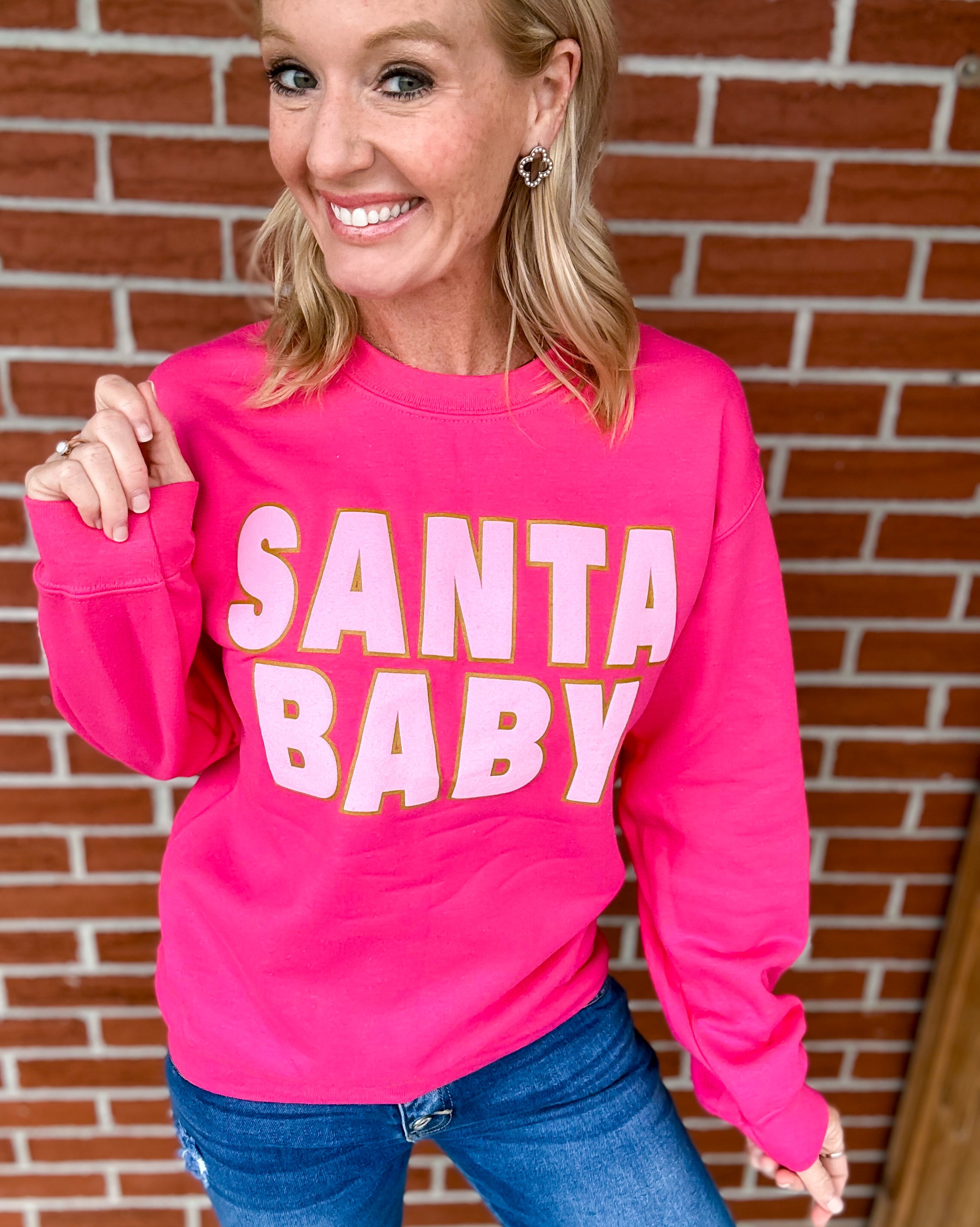 Santa Baby Sweatshirt - Hot Pink