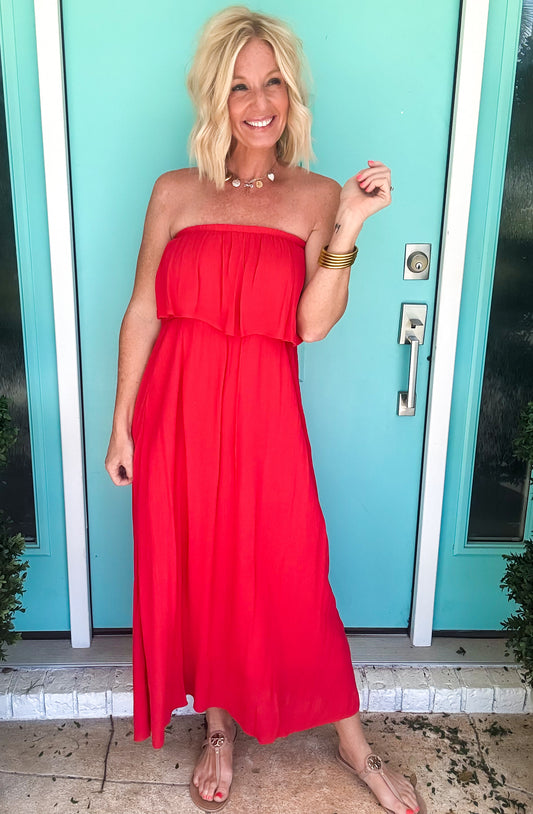Red Hot Maxi Dress