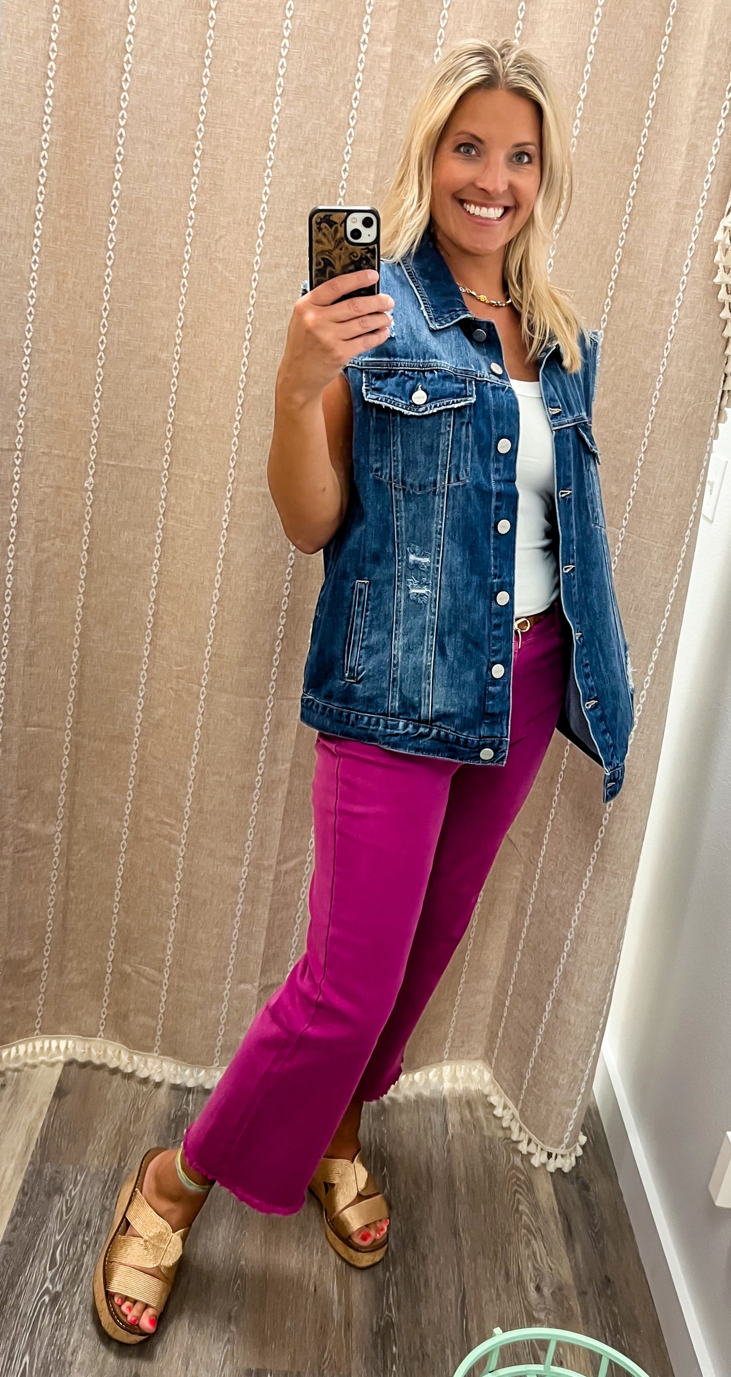 Front Row Denim Vest by Risen