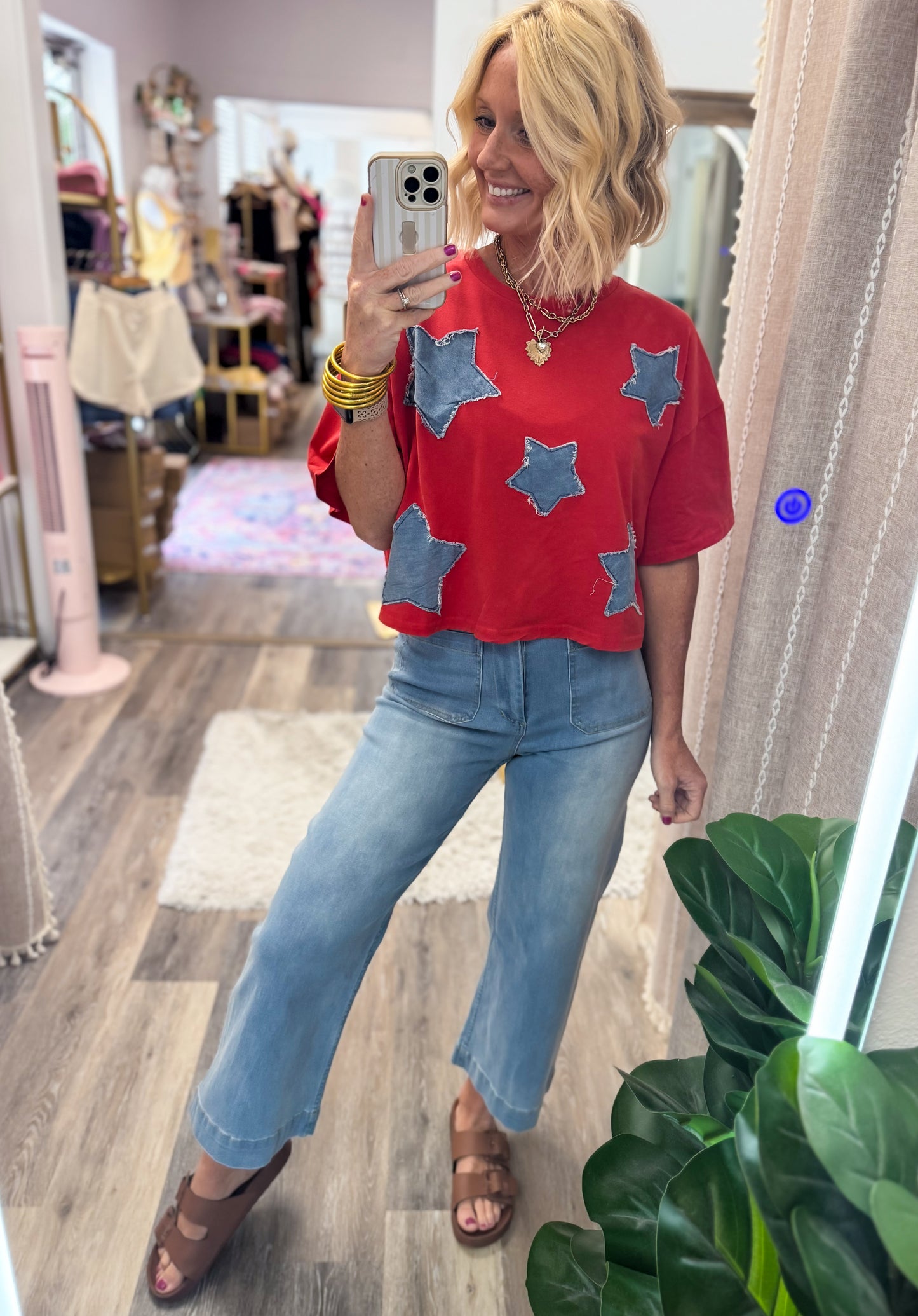 Blue Jean Stars Top