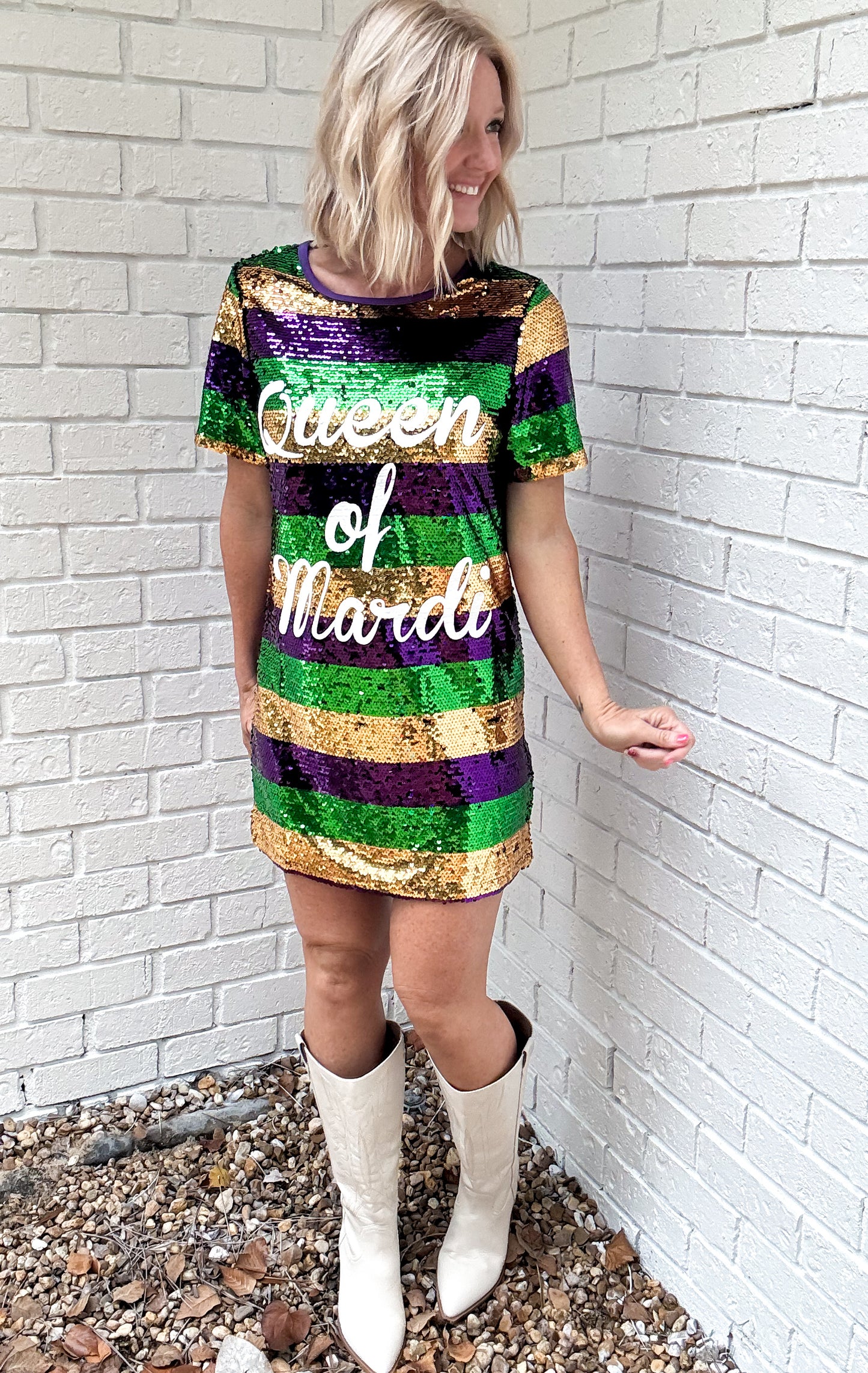 Queen of Mardi Sequins Dress