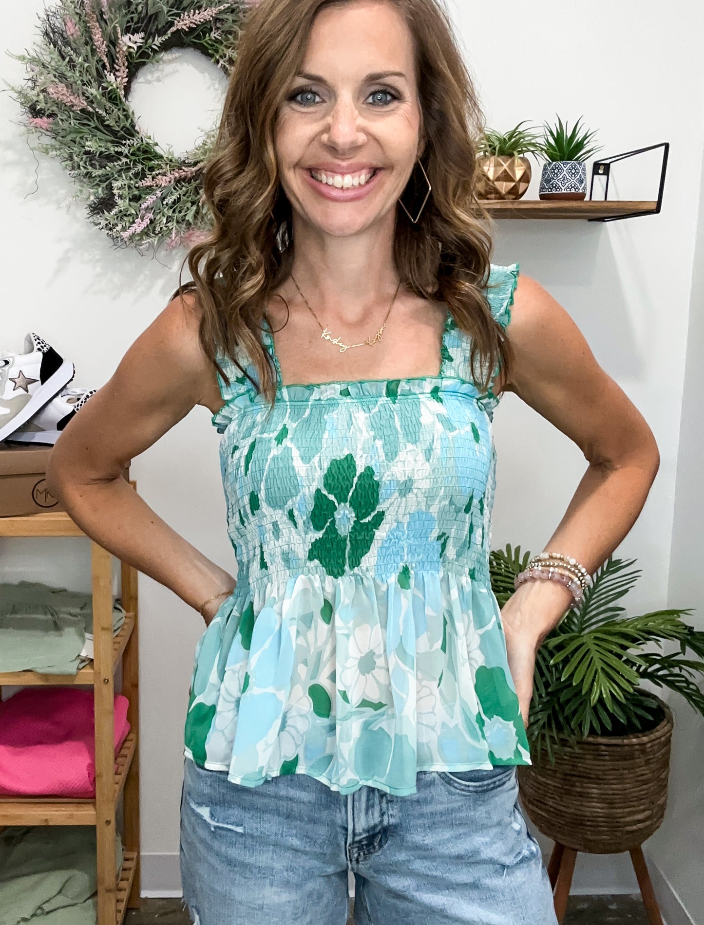 Summerly Floral Smocked Top