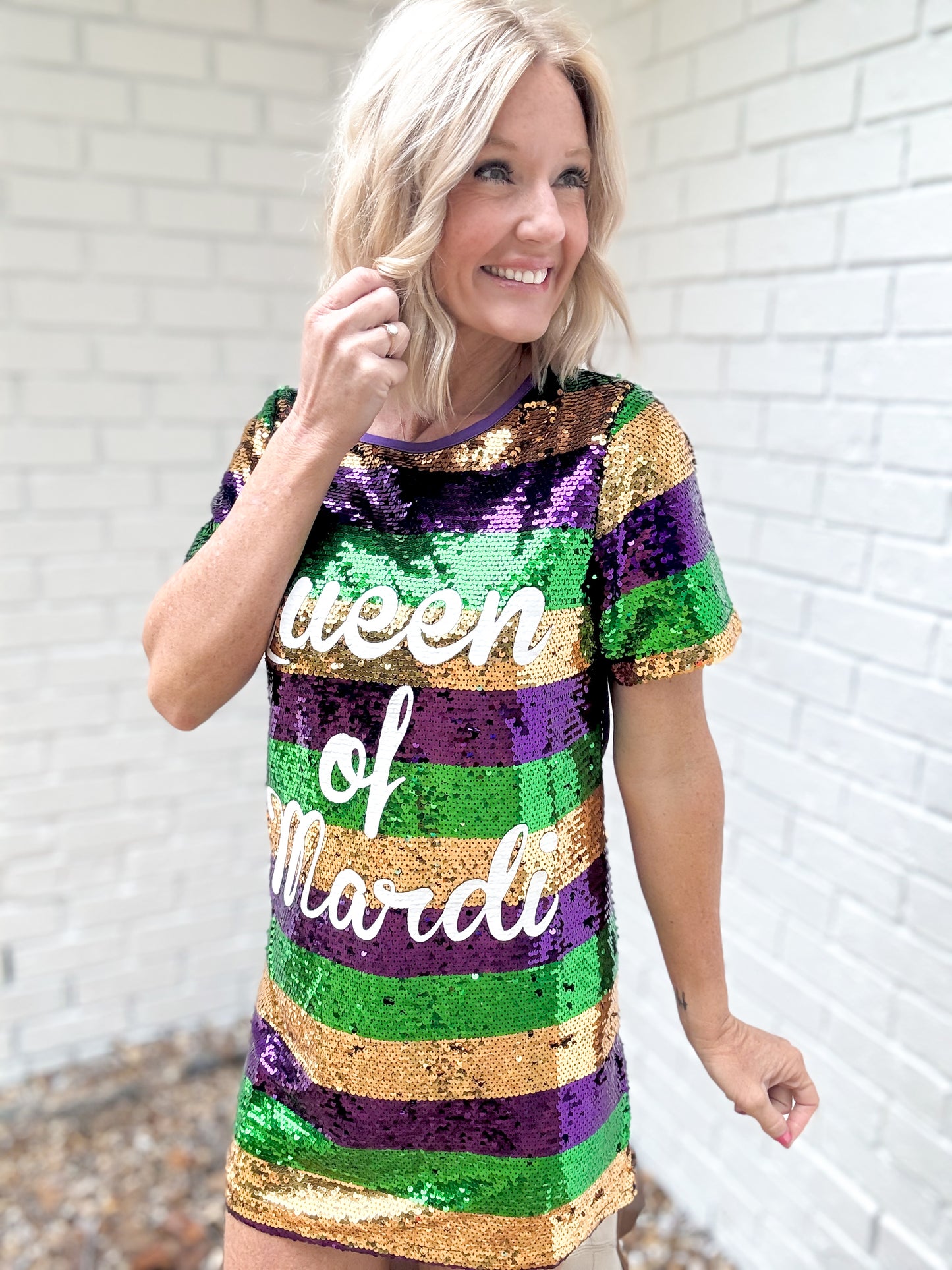 Queen of Mardi Sequins Dress